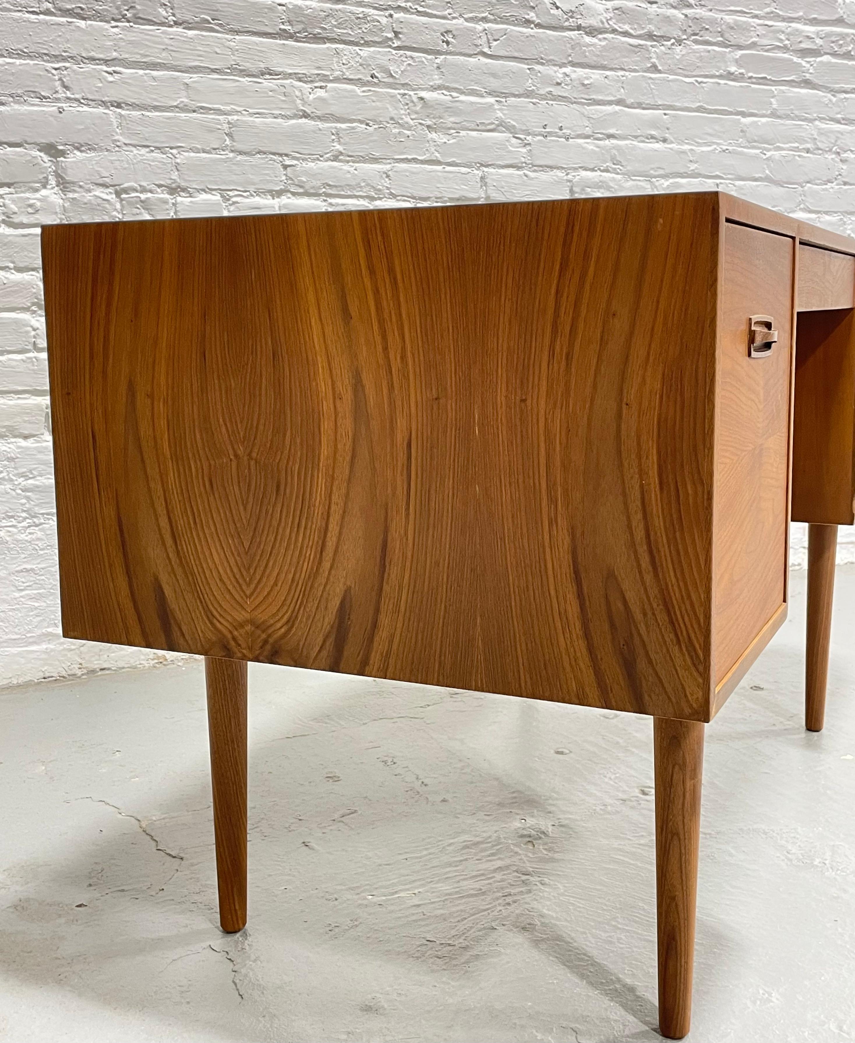 Mid Century Modern TEAK Two Sided DESK + File Cabinet, 1960's For Sale 4