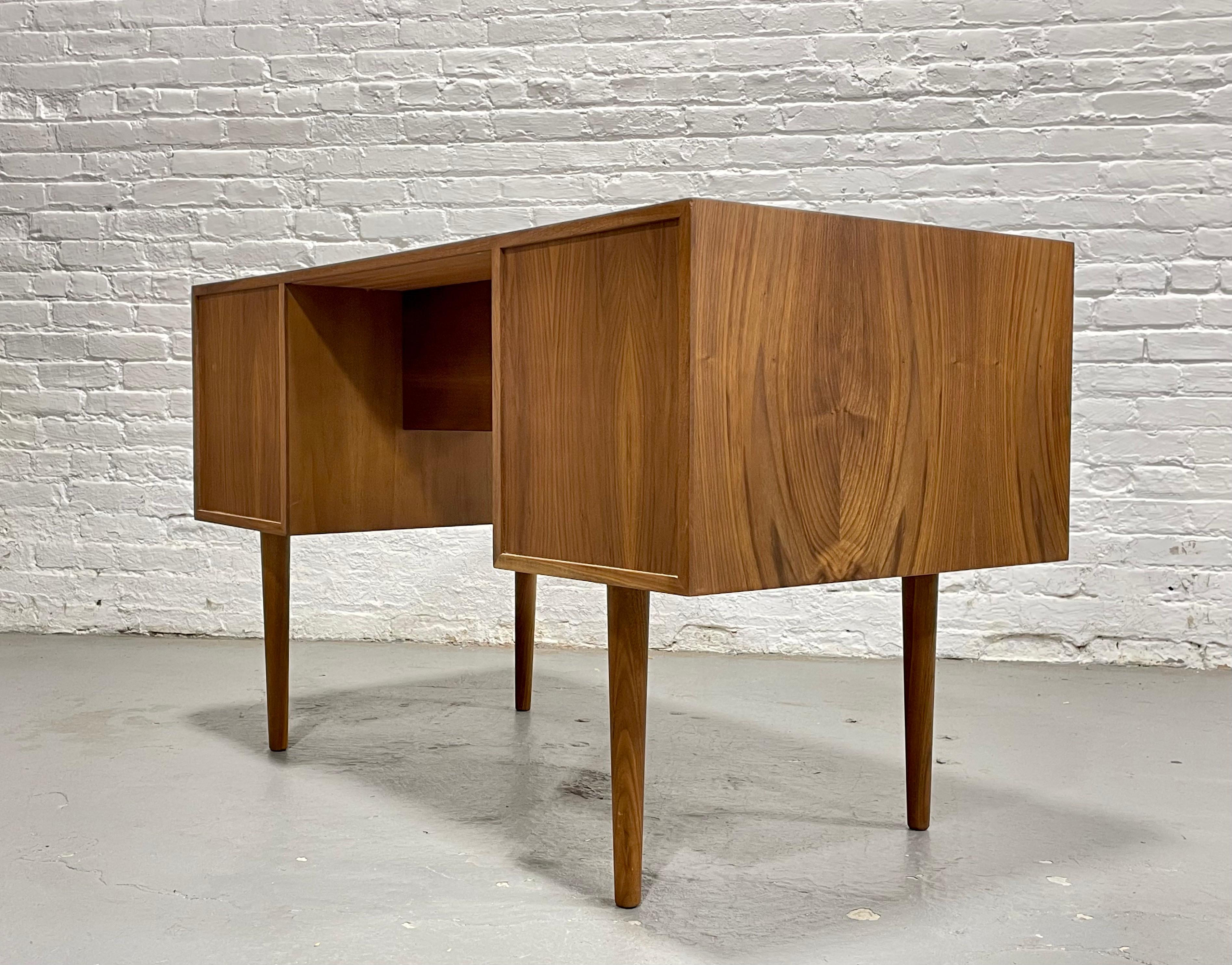 Mid Century Modern TEAK Two Sided DESK + File Cabinet, 1960's For Sale 5
