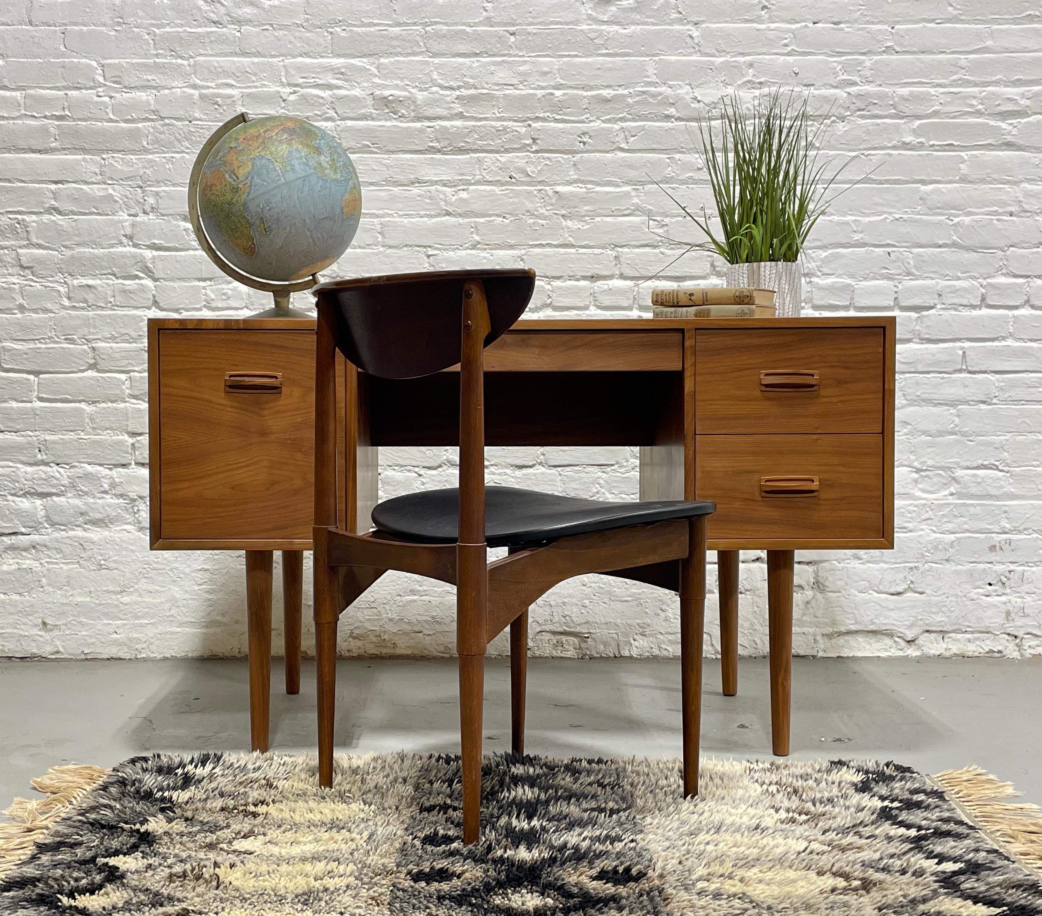 Mid Century Modern TEAK Two Sided DESK + File Cabinet, 1960's For Sale 6