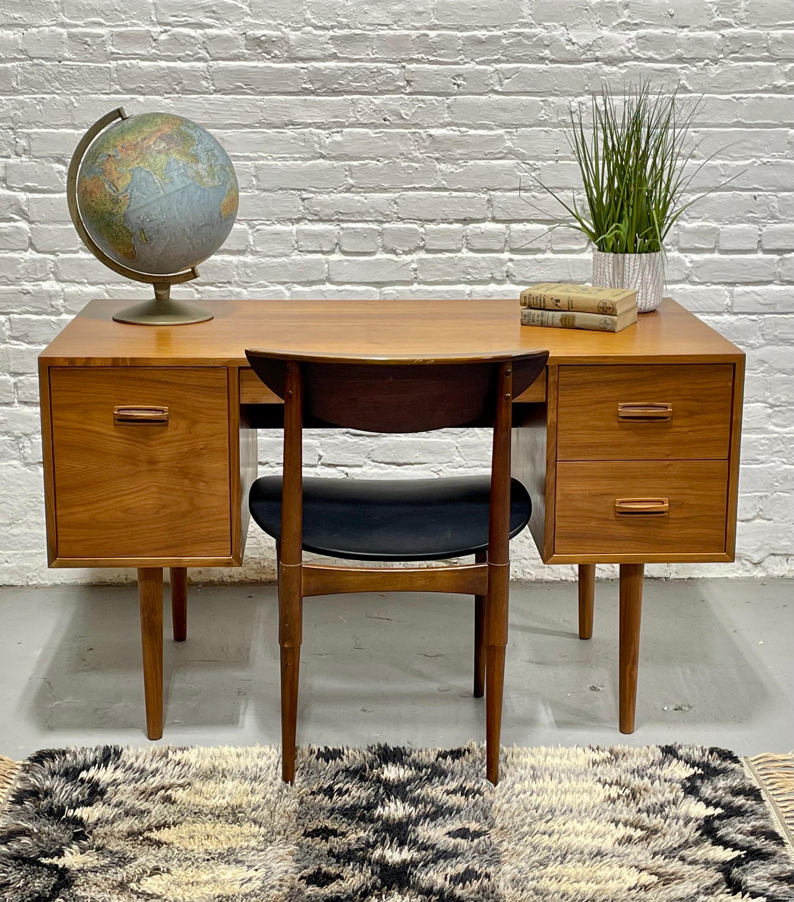 Mid Century Modern TEAK Two Sided DESK + File Cabinet, 1960's For Sale 7