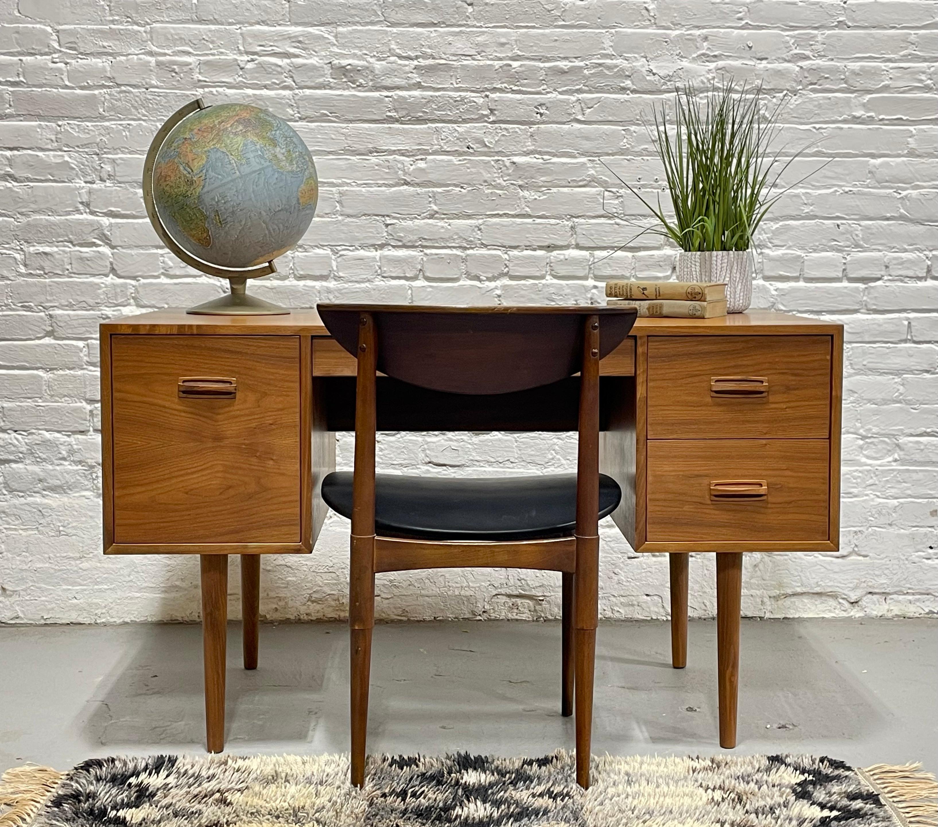 Mid-Century Modern Mid Century Modern TEAK Two Sided DESK + File Cabinet, 1960's For Sale