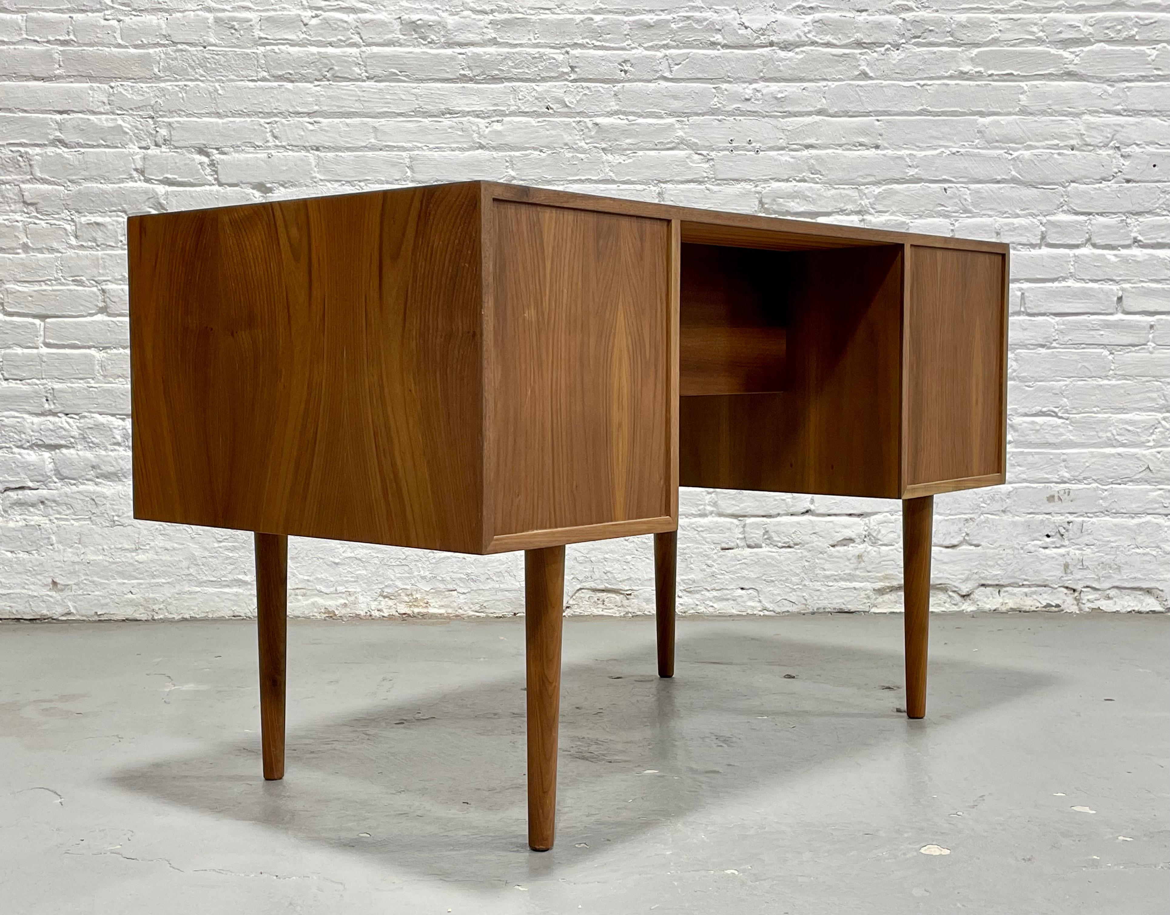 Mid-20th Century Mid Century Modern TEAK Two Sided DESK + File Cabinet, 1960's For Sale