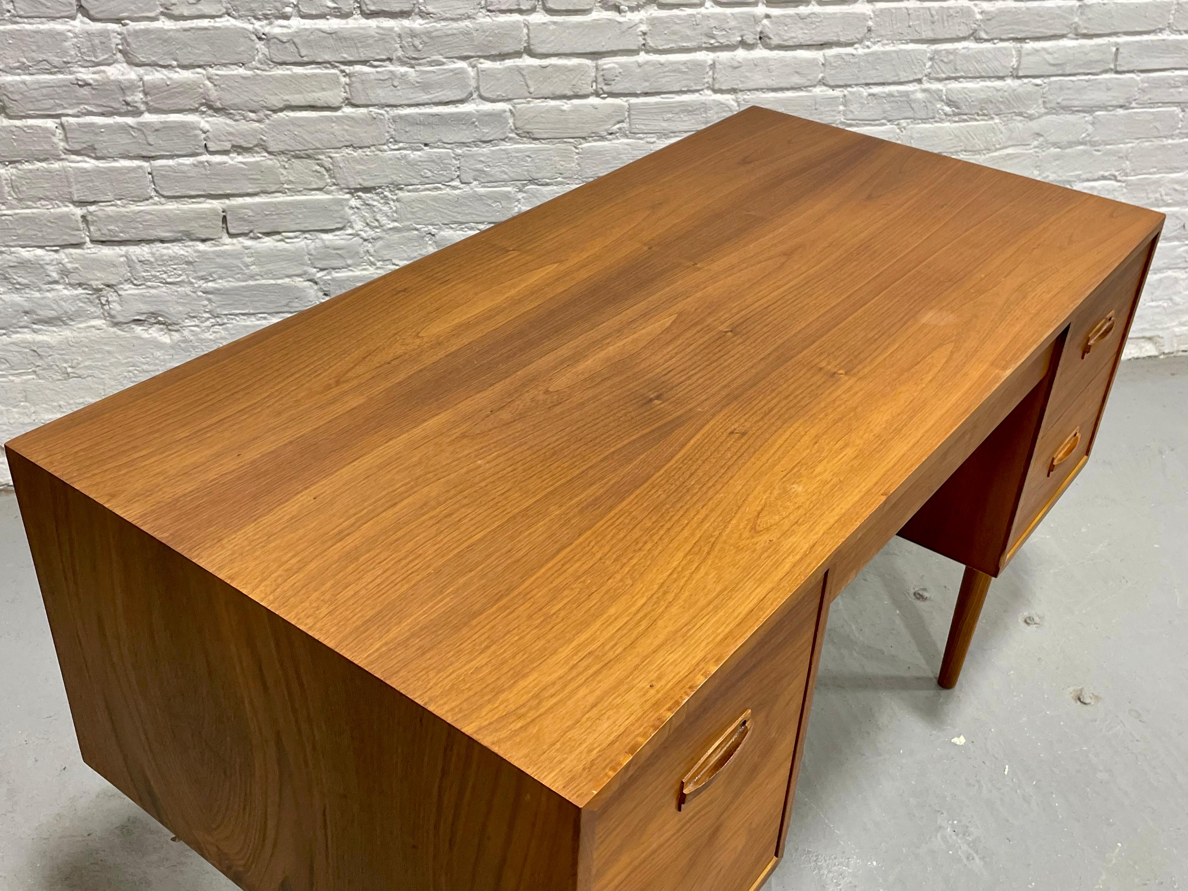 Mid Century Modern TEAK Two Sided DESK + File Cabinet, 1960's For Sale 3