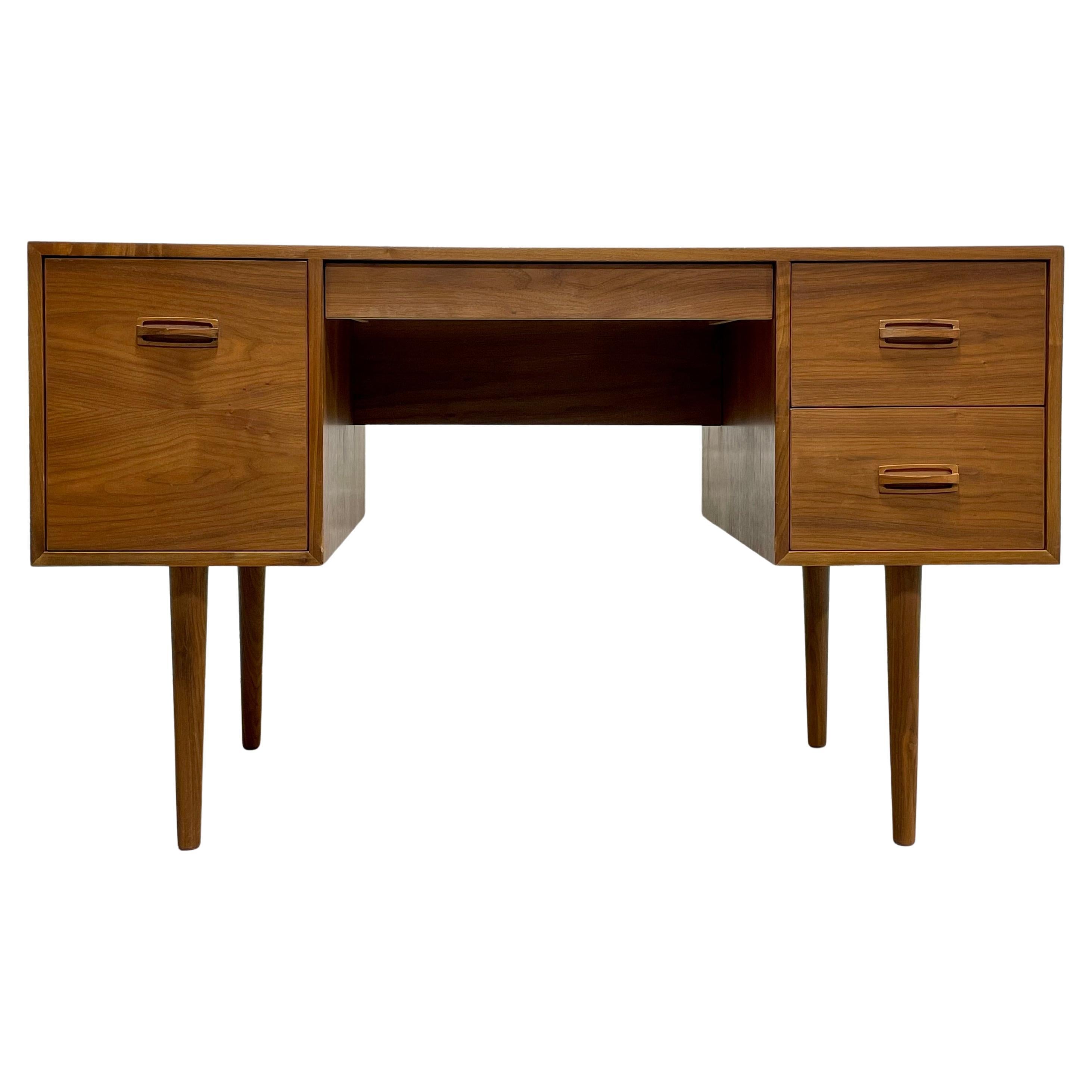 Escritorio de dos caras TEAK moderno de mediados de siglo + archivador, años 60