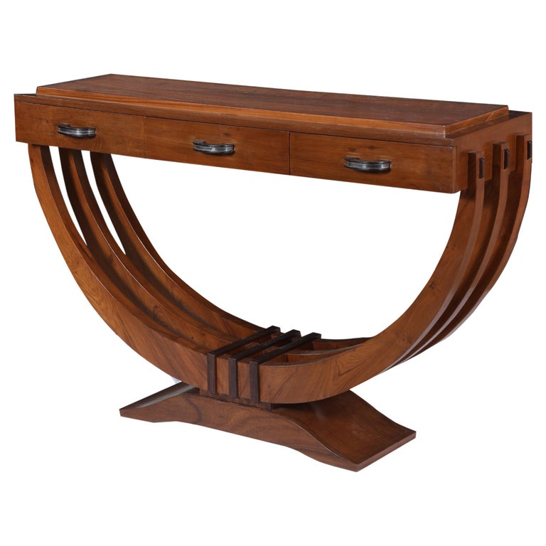 Mid Century Modern Teak UShaped Console or Sofa Table at 1stDibs u shaped console table