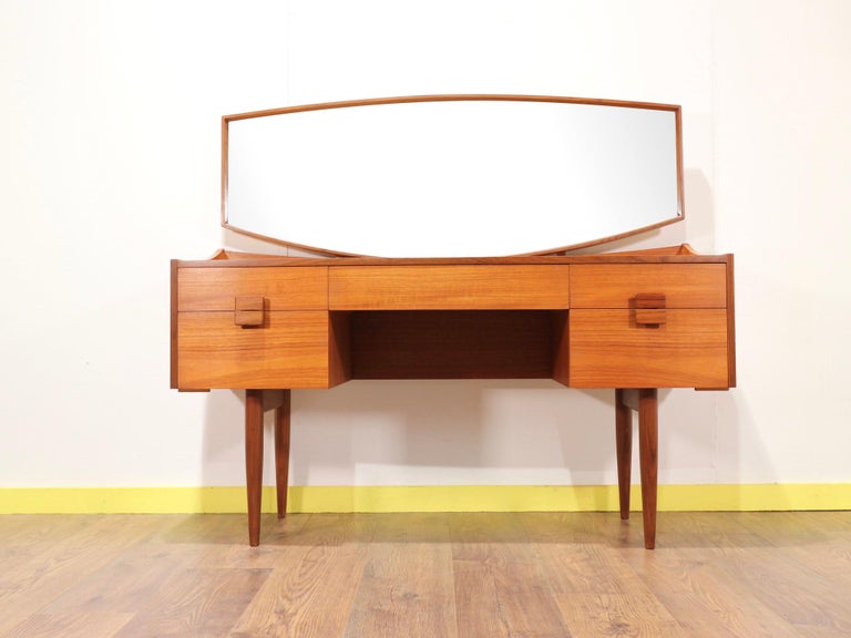 Mid-Century Modern Teak Vanity Desk by Kofod Larsen for G Plan Danish Style Desk For Sale 6