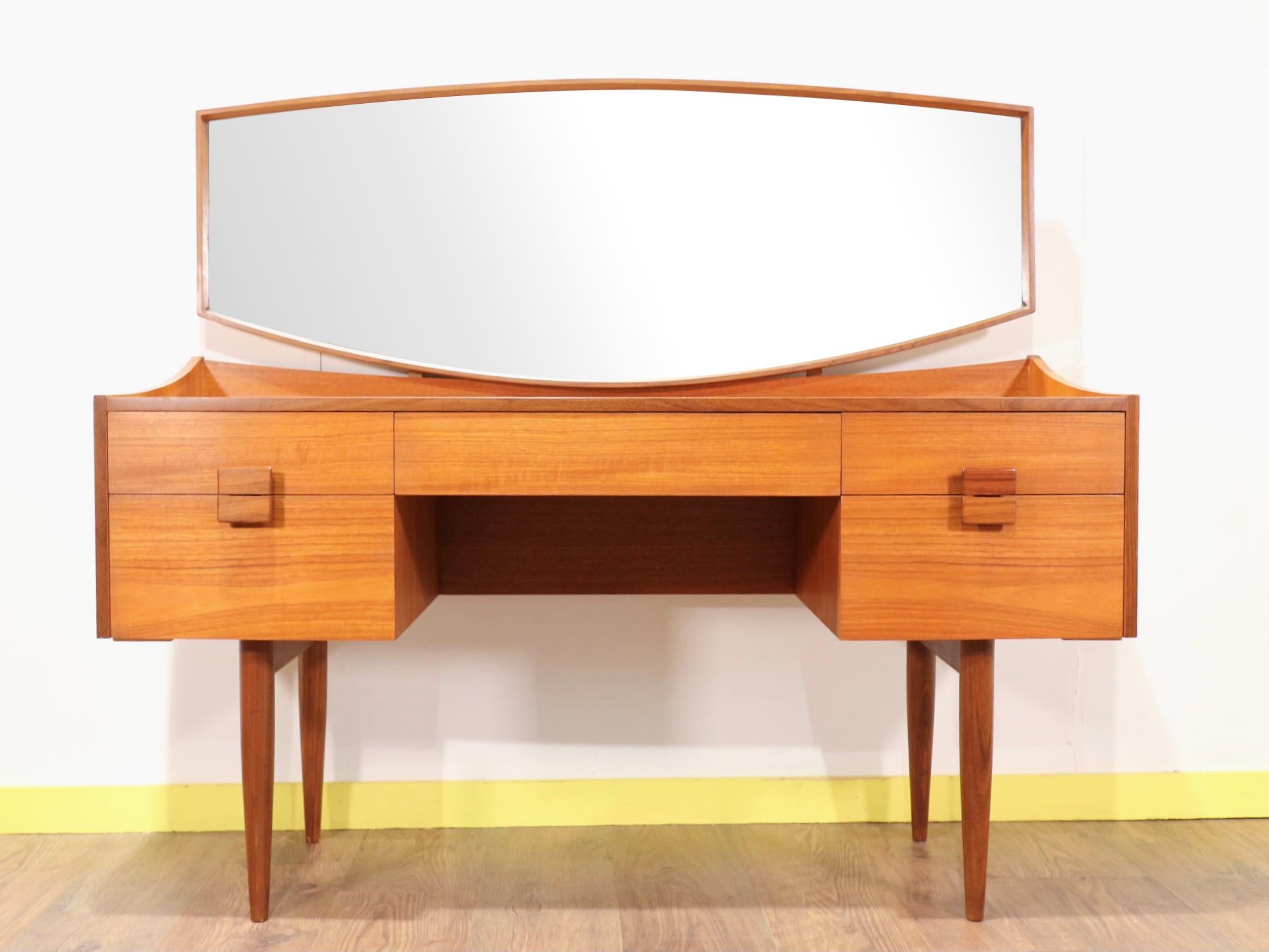 Mid-Century Modern Teak Vanity Desk by Kofod Larsen for G Plan Danish Style Desk 5