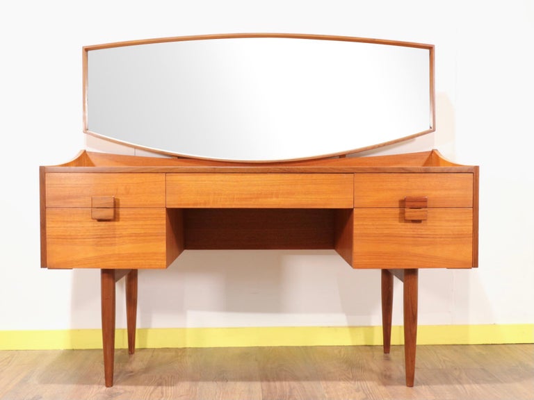 Mid-Century Modern Teak Vanity Desk by Kofod Larsen for G Plan Danish Style Desk For Sale 7