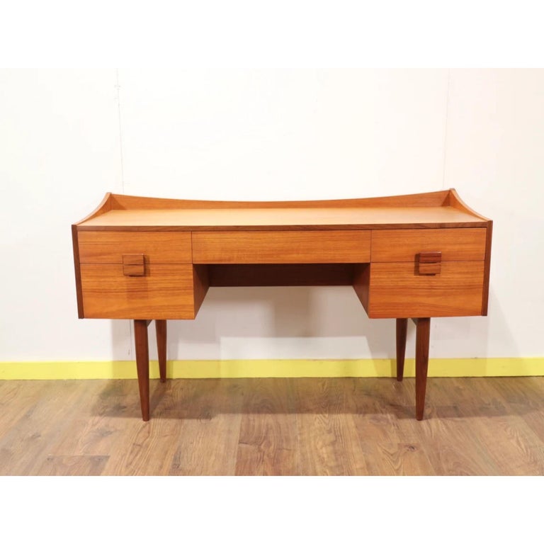 Mid-Century Modern Teak Vanity Desk by Kofod Larsen for G Plan Danish Style Desk For Sale 1