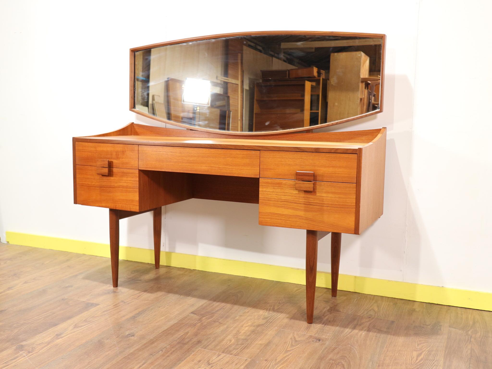 Mid-Century Modern Teak Vanity Desk by Kofod Larsen for G Plan Danish Style Desk 2