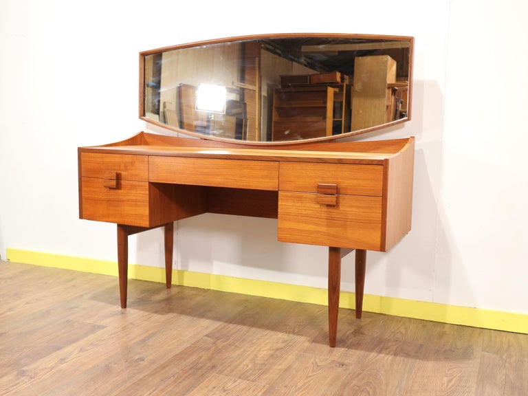 Mid-Century Modern Teak Vanity Desk by Kofod Larsen for G Plan Danish Style Desk For Sale 4