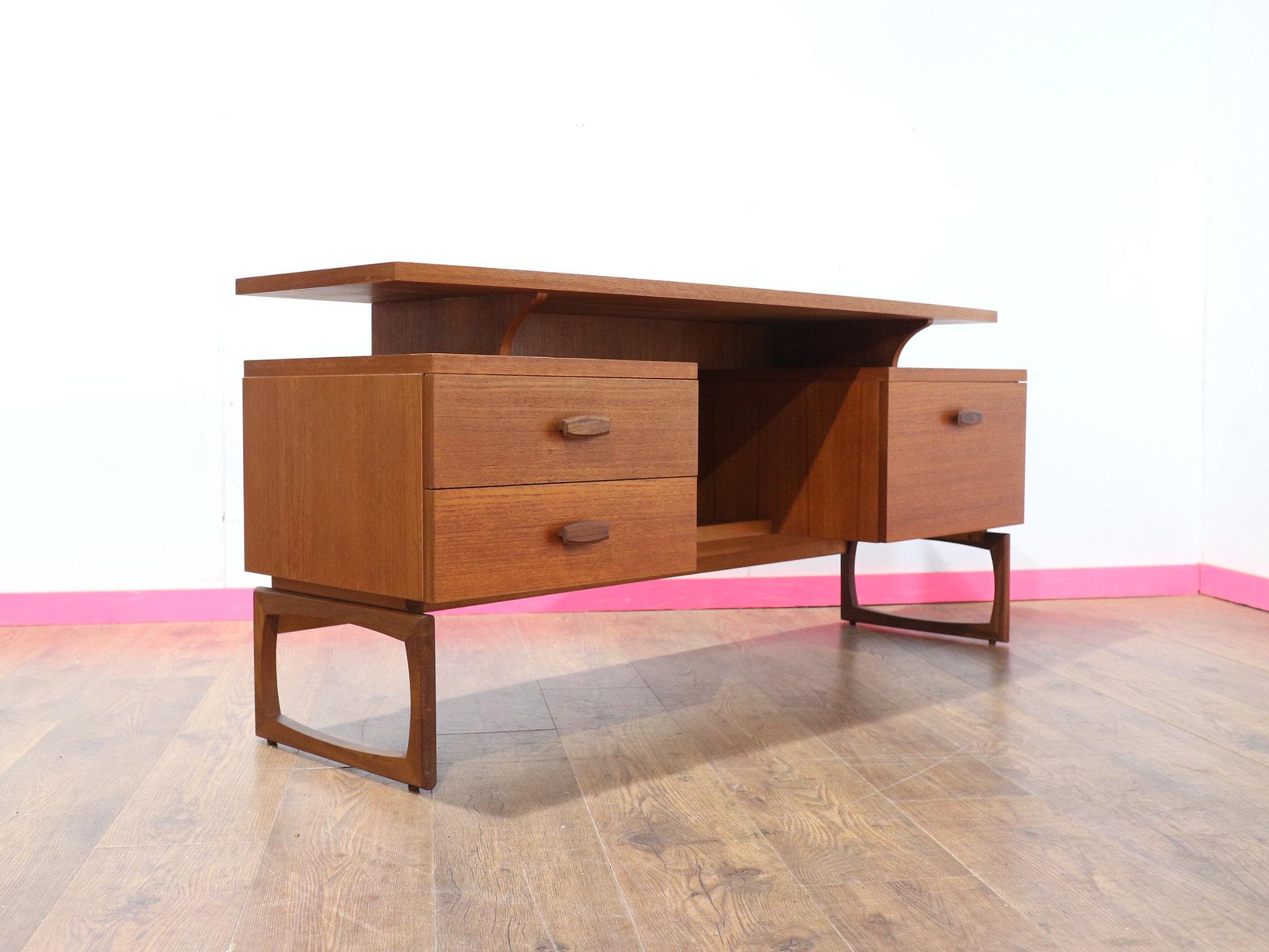 Mid Century Modern Teak Vanity Dressing Table Desk by G Plan Danish Style 6