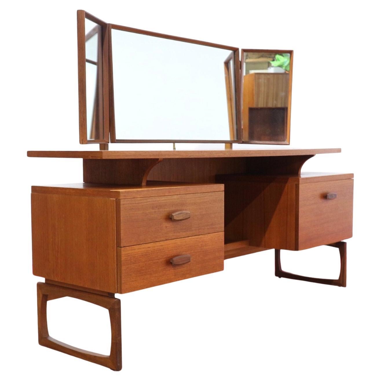 Mid-Century Modern Mid Century Modern Teak Vanity Dressing Table Desk by G Plan Danish Style