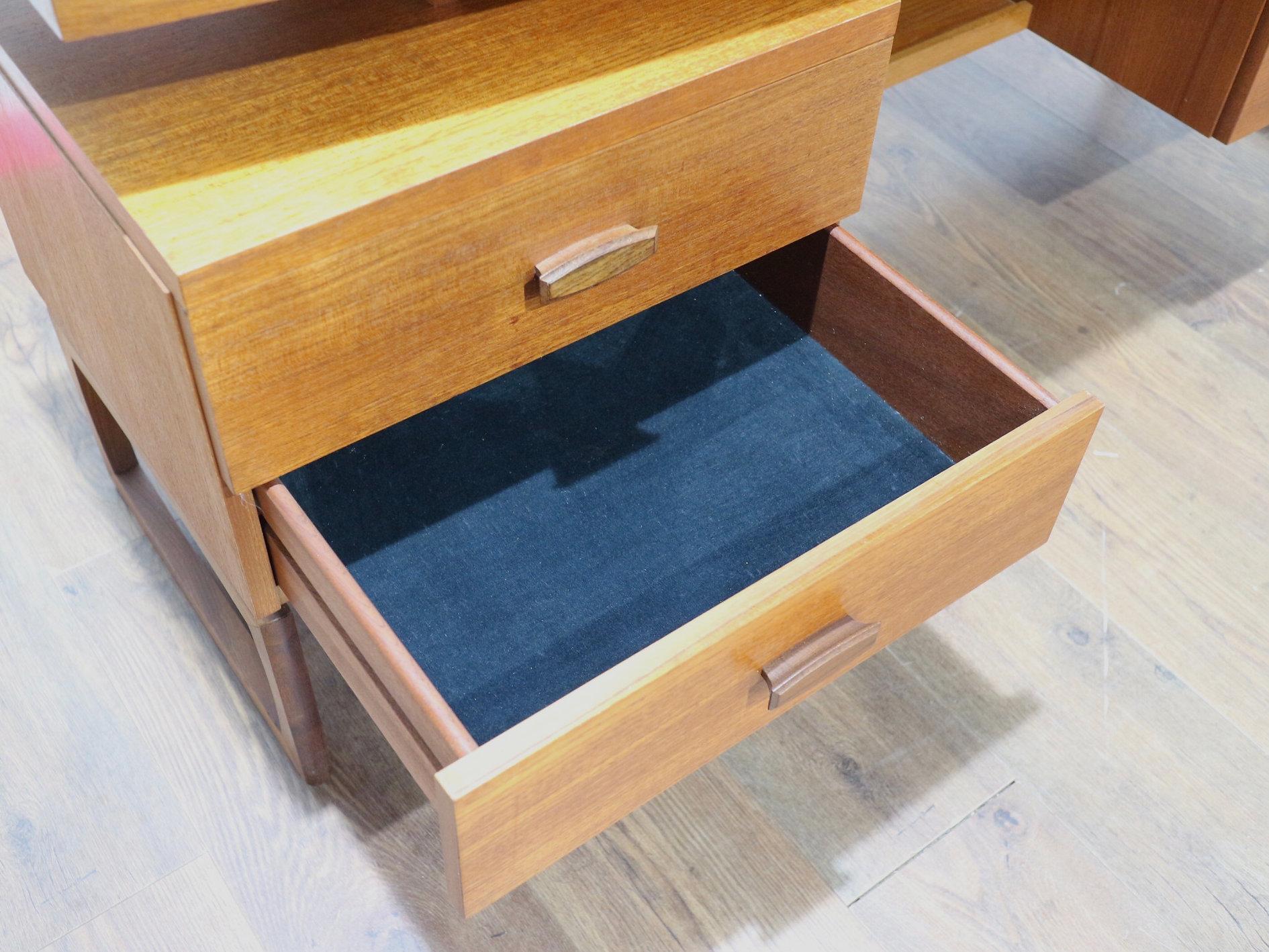 Mid Century Modern Teak Vanity Dressing Table Desk by G Plan Danish Style 1