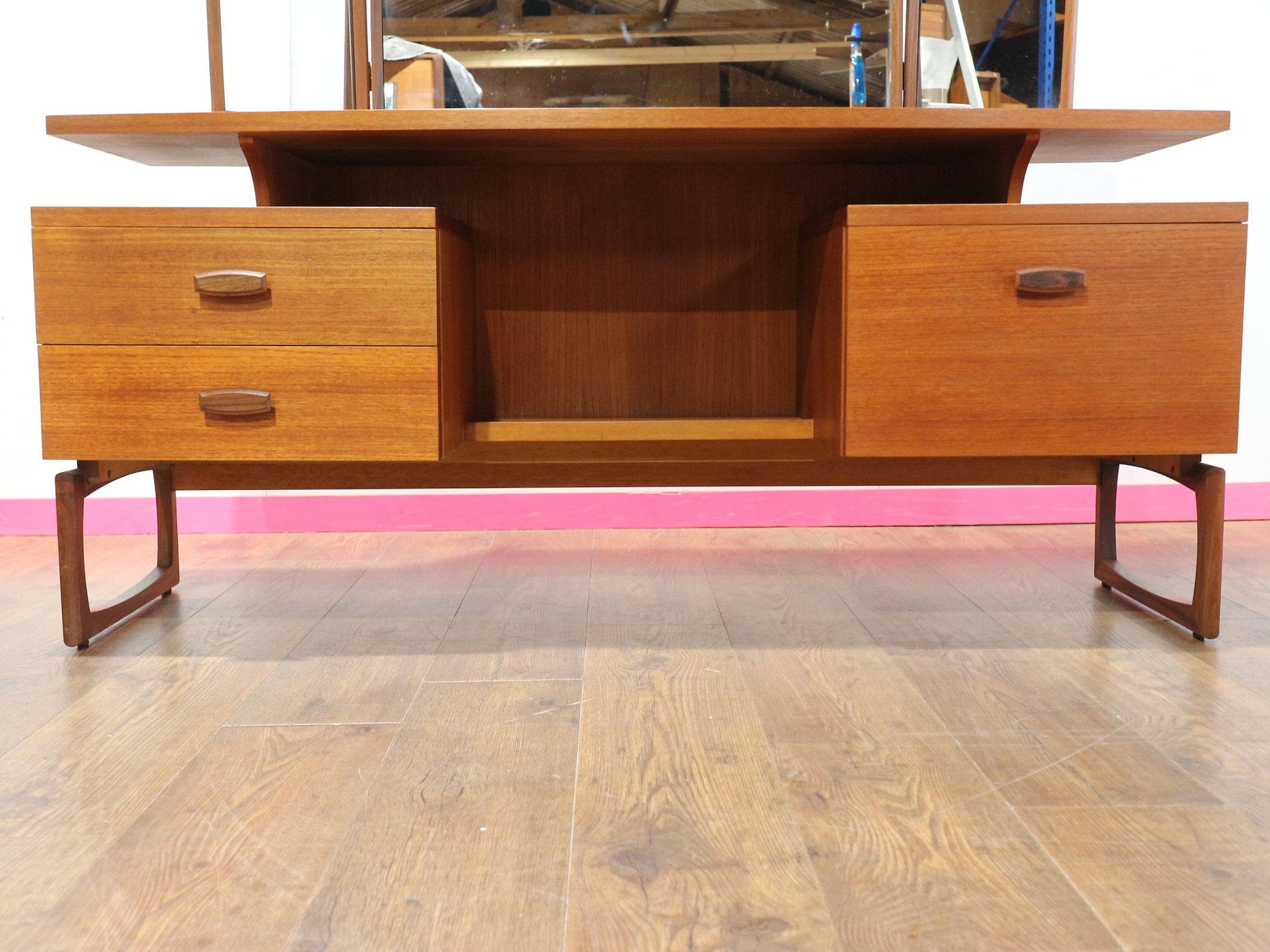 Mid Century Modern Teak Vanity Dressing Table Desk by G Plan Danish Style 2