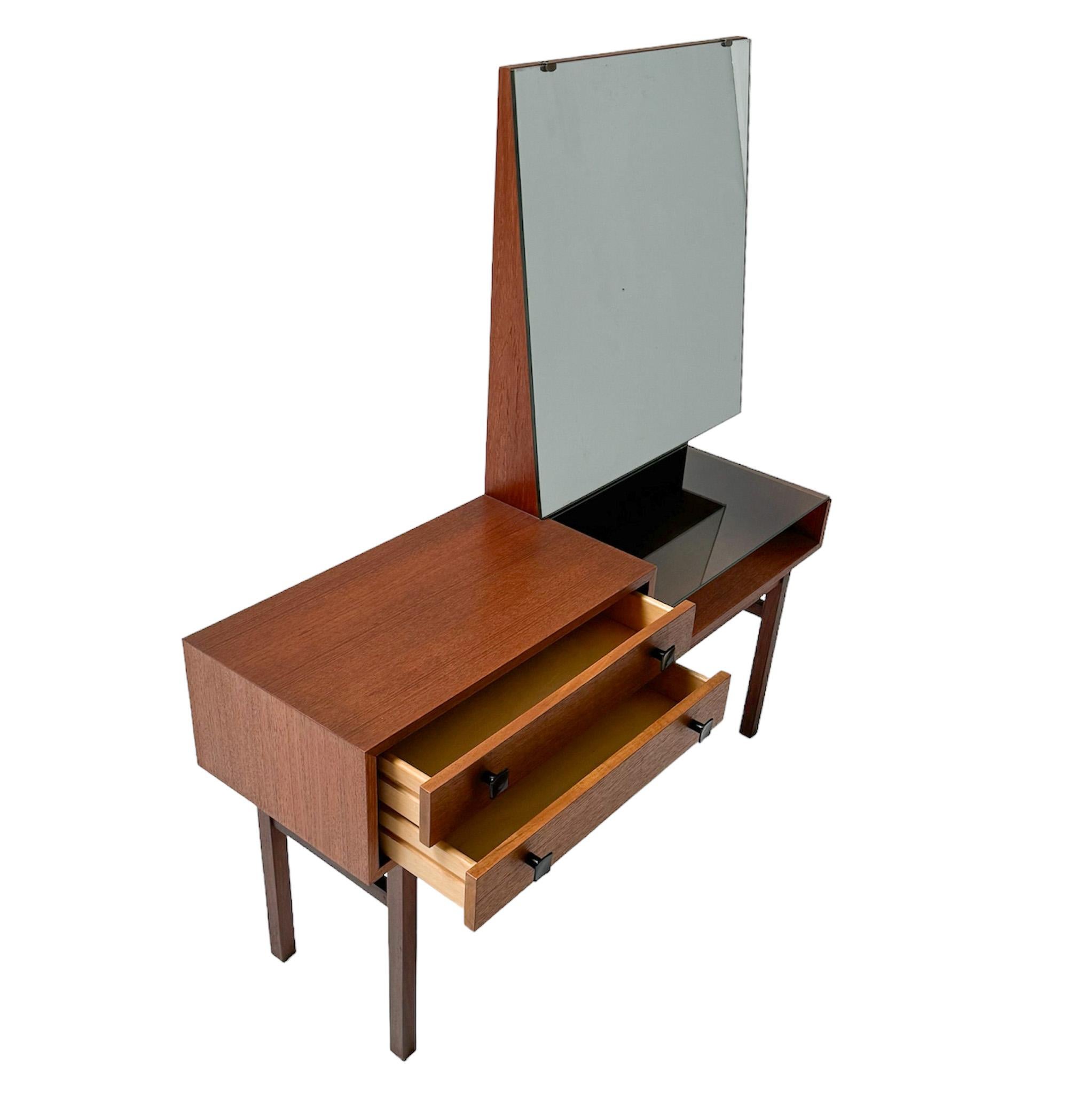 Dutch Mid-Century Modern Teak Vanity or Dressing Table, 1970s