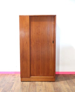 Mid Century Modern Teak Vintage Armoire Wardrobe by Austinsuite Tambour Door