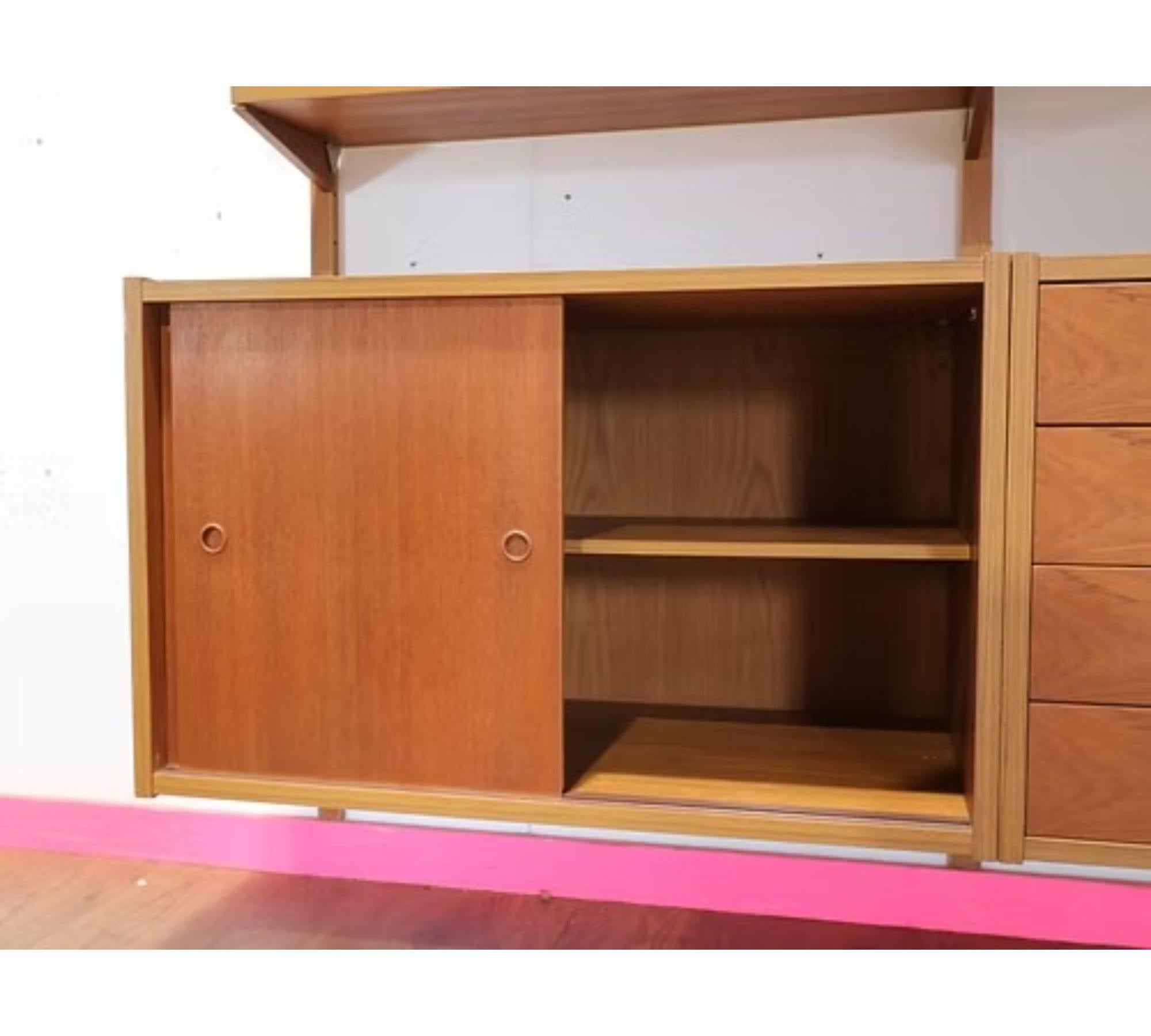 Teak Scaffalatura a parete appesa in teak d'epoca danese del Mid Century Modern PS System  Unità in vendita