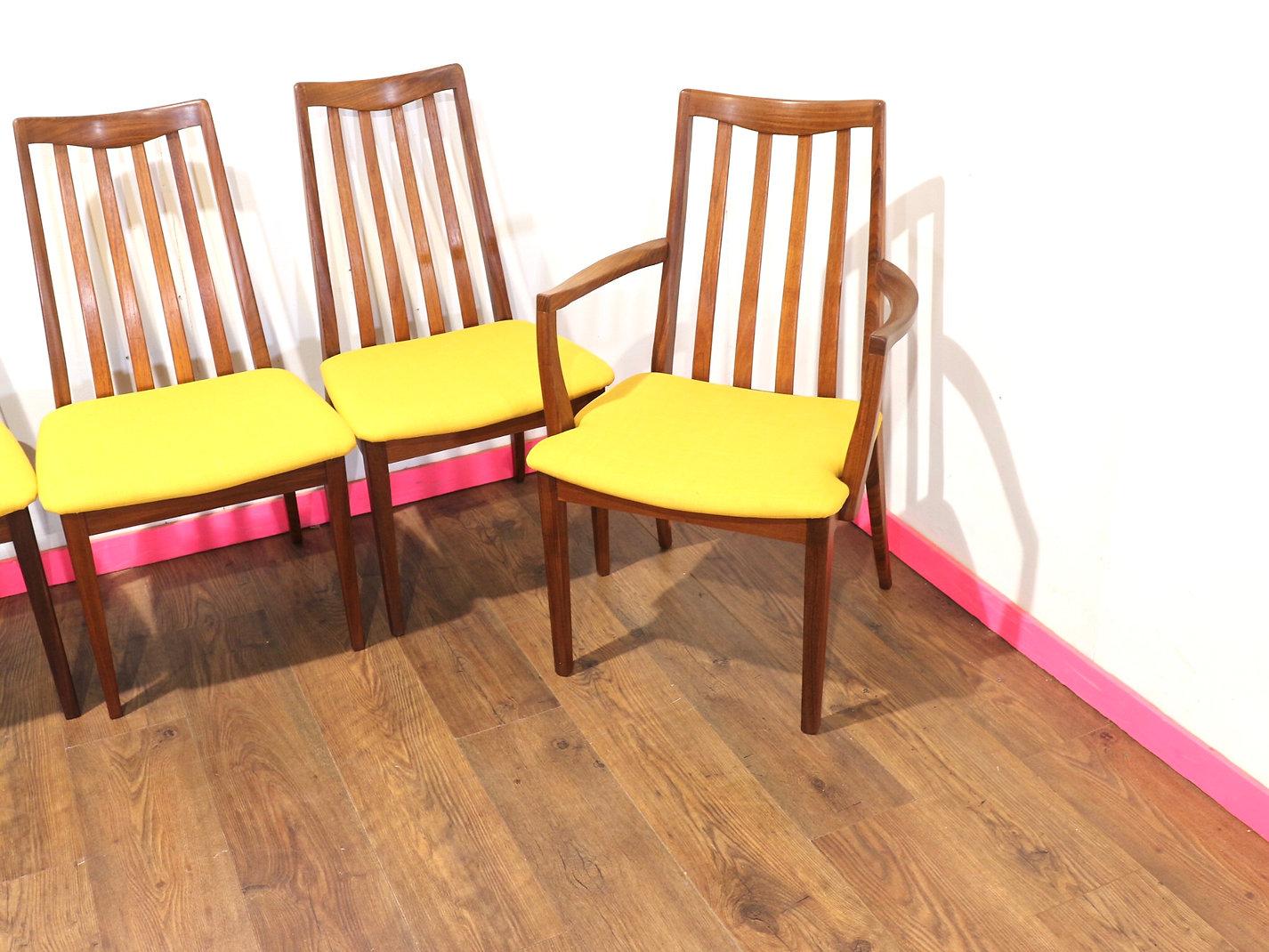 Sedie da pranzo in teak vintage G-Plan, stile danese, x 6, metà secolo. 3