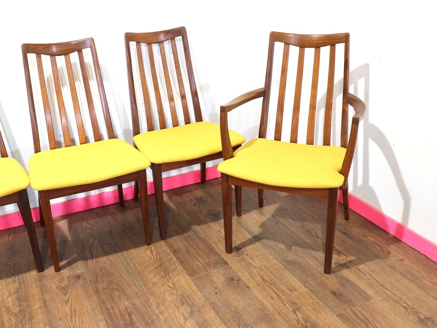 Teak Sedie da pranzo in teak vintage G-Plan, stile danese, x 6, metà secolo.