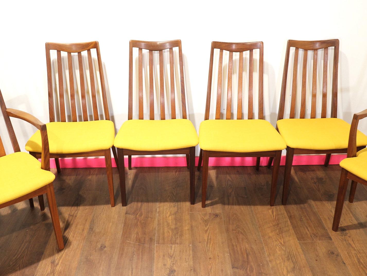 Sedie da pranzo in teak vintage G-Plan, stile danese, x 6, metà secolo. 2