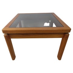 Mid-Century Modern Teak w Glass Inset End Table by Kristiansen Thomassen