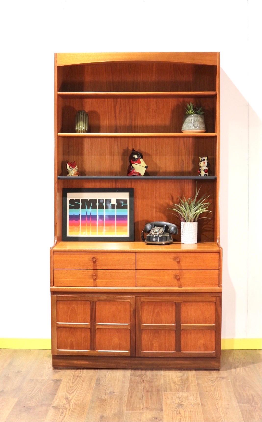 Mid-Century Modern Teak Wall China Display Cabinet by Nathan 5
