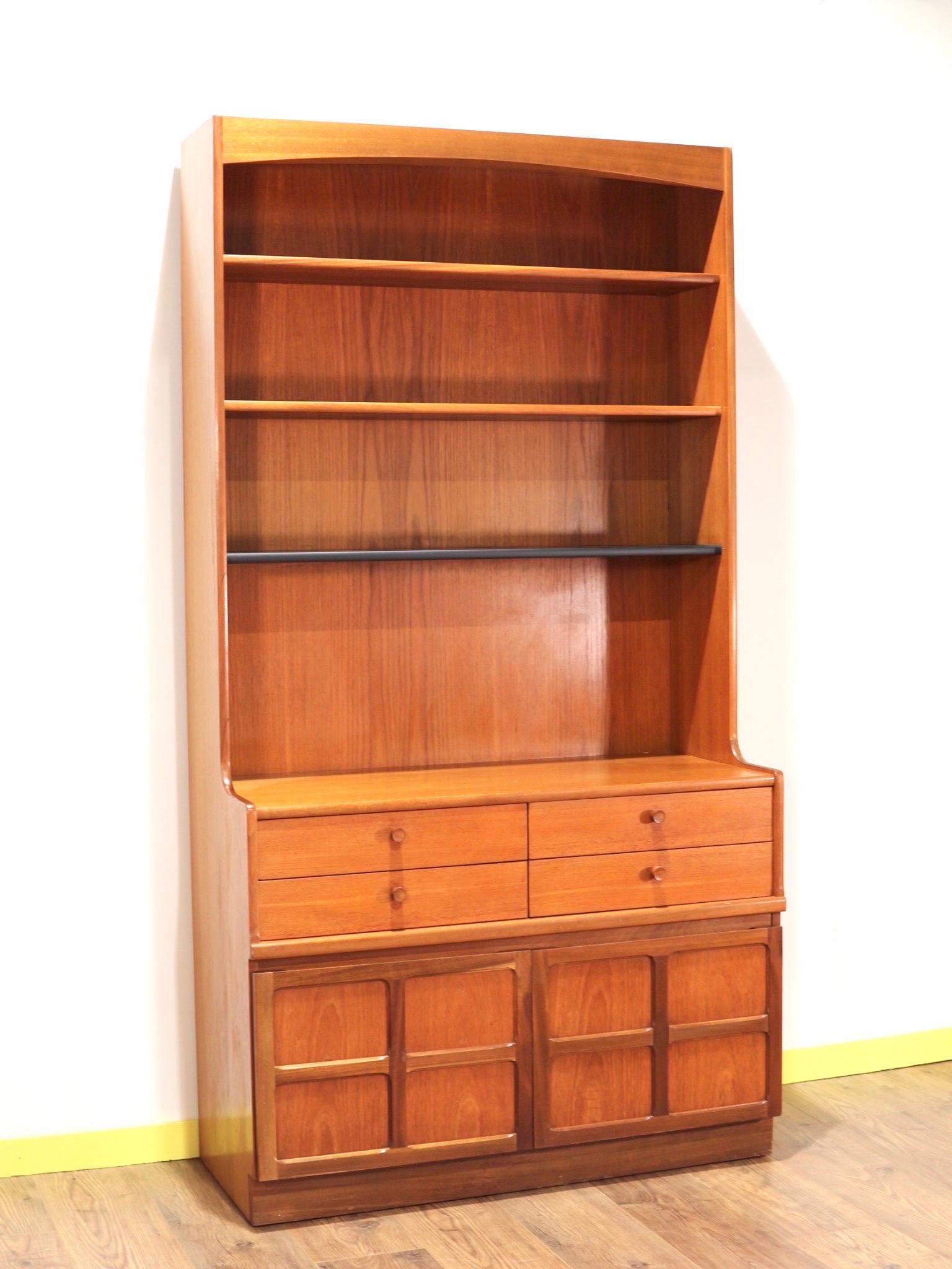 Mid-Century Modern Teak Wall China Display Cabinet by Nathan In Good Condition In Los Angeles, CA