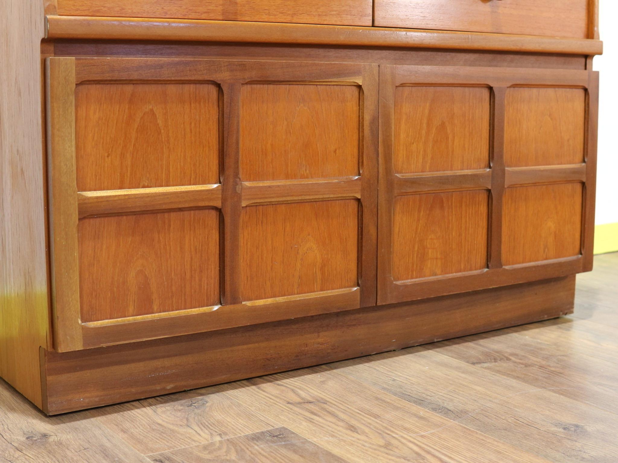 Mid-Century Modern Teak Wall China Display Cabinet by Nathan 1