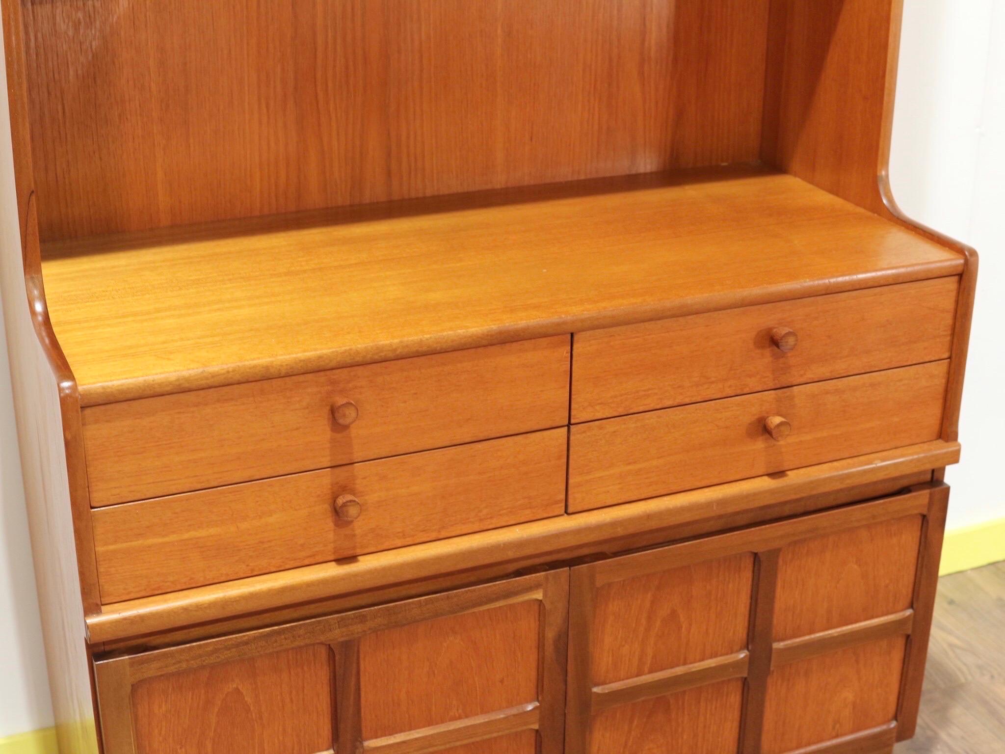 Mid-Century Modern Teak Wall China Display Cabinet by Nathan 2