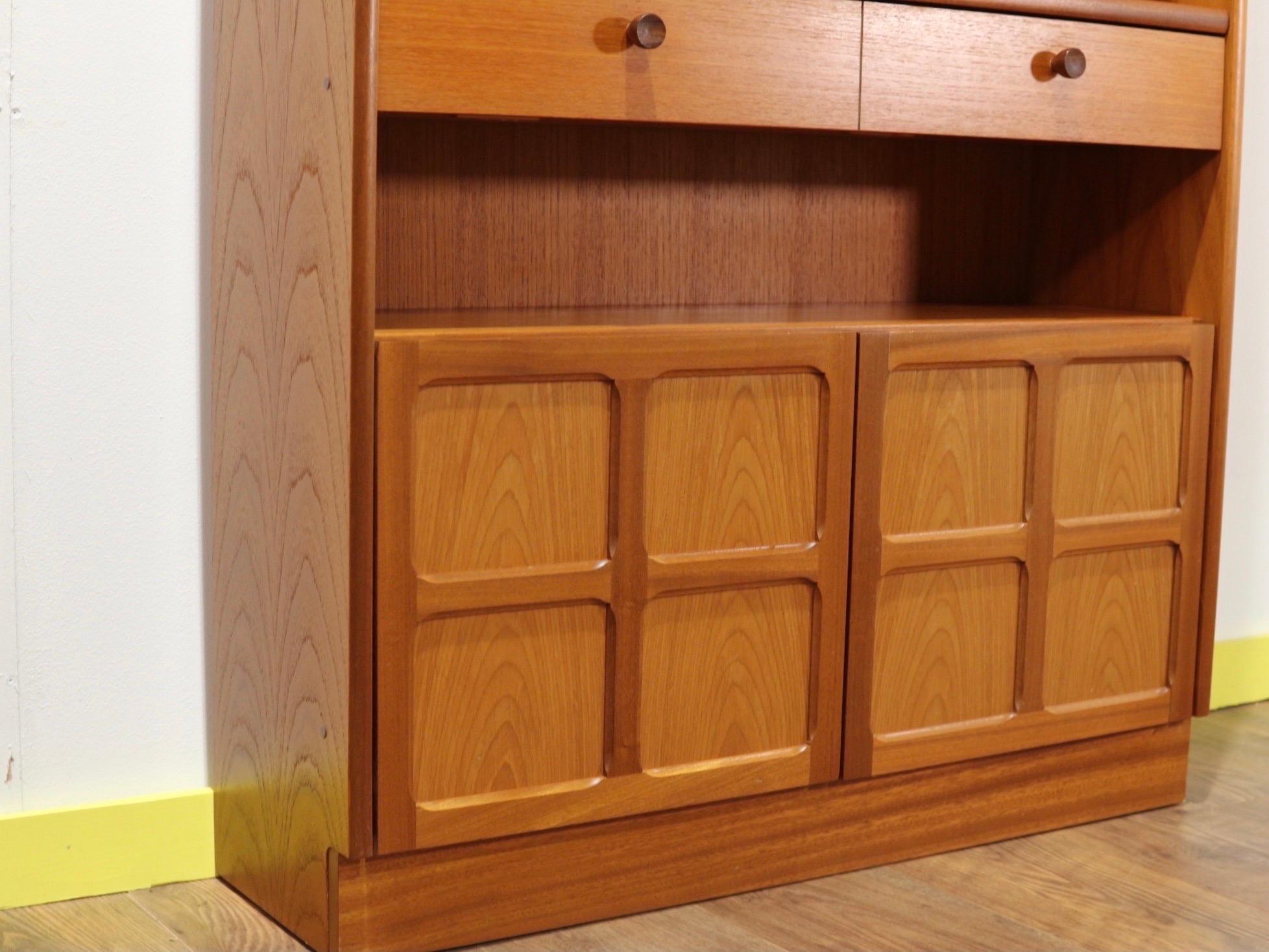 20th Century Mid-Century Modern Teak Wall Unit Bookcase by Nathan