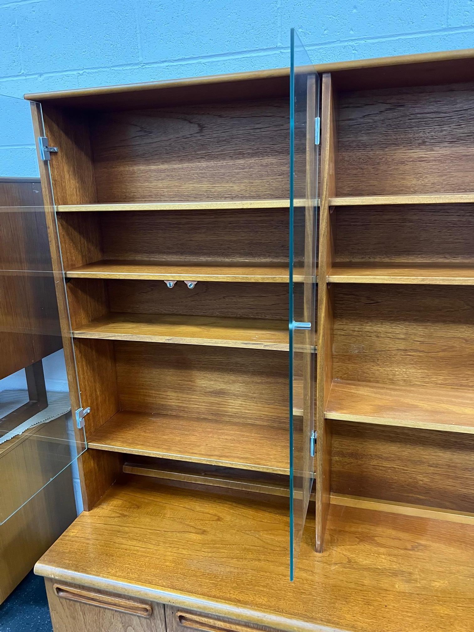 Mid Century Modern Teak Wall Unit Bookcase Display Cabinet By Meredew England 2