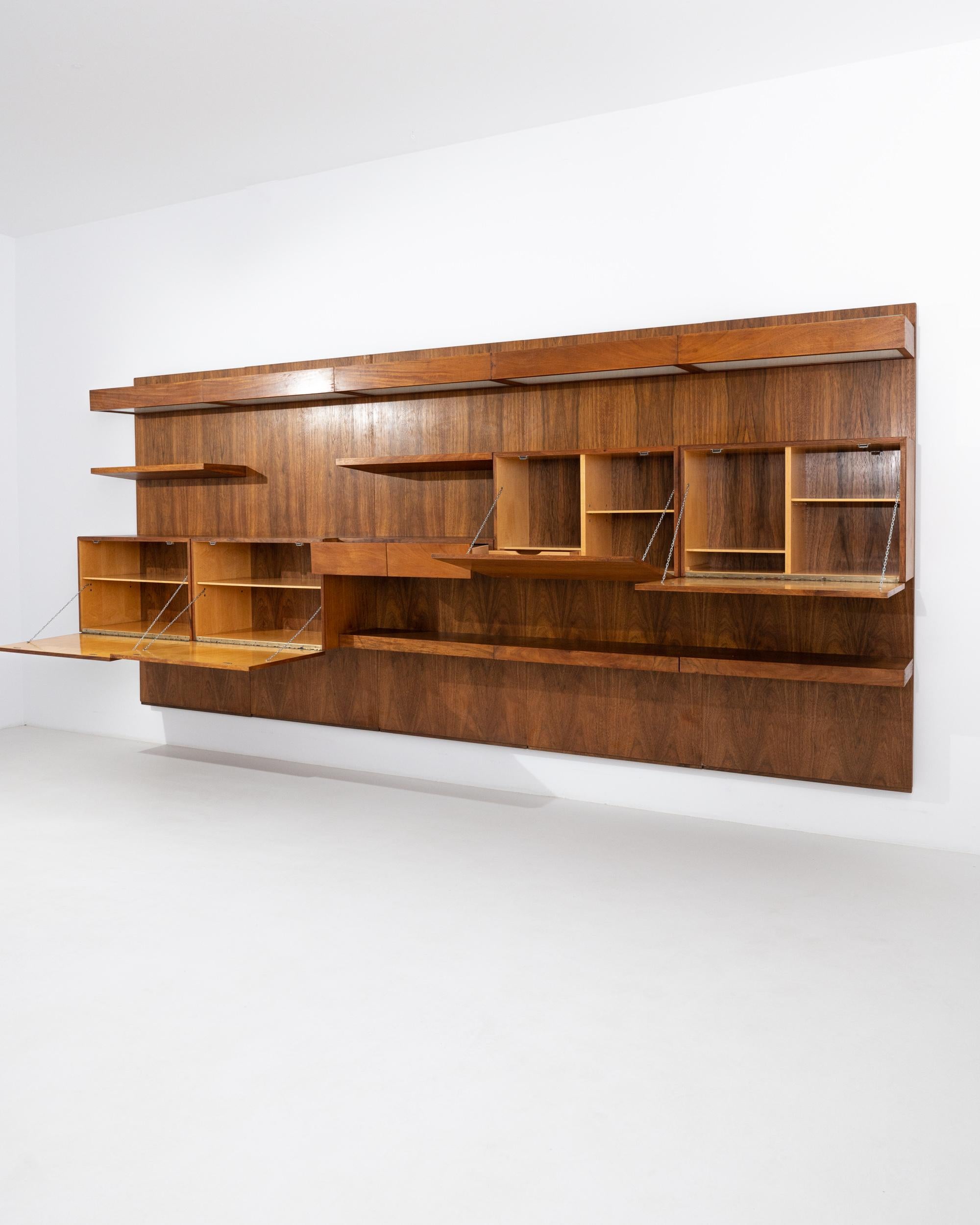 Mid-20th Century Mid-Century Modern Teak Wall Unit from Central Europe