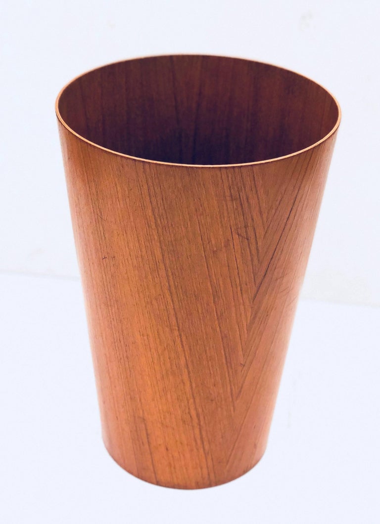 MidCentury Modern Teak Waste Basket by Martin Aberg for Servex Rainbow
