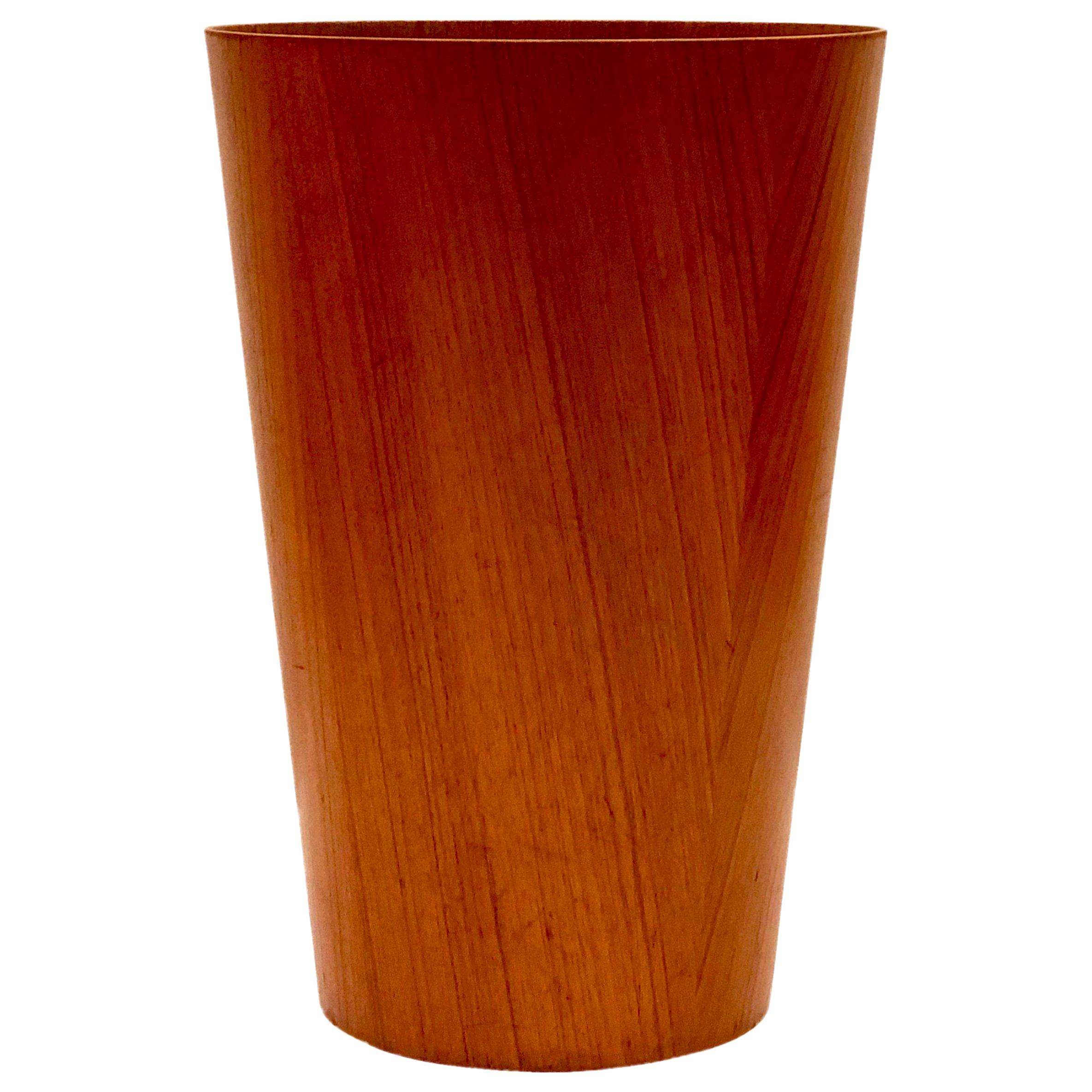 Mid-Century Modern Teak Waste Basket by Martin Aberg for Servex Rainbow