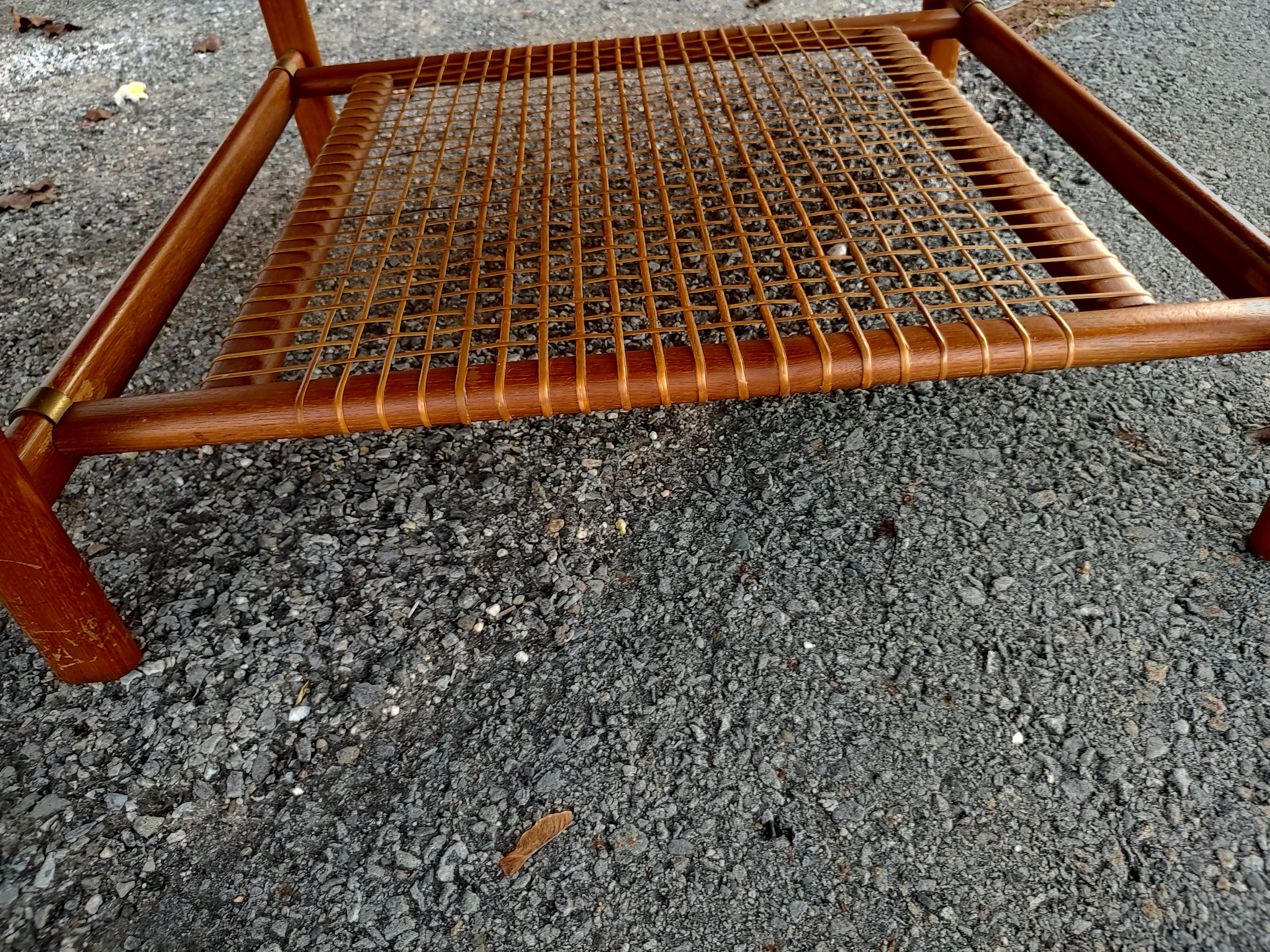 Mid-20th Century Mid-Century Modern Teak with Woven Shelf Cocktail Table by Dux Sweden For Sale