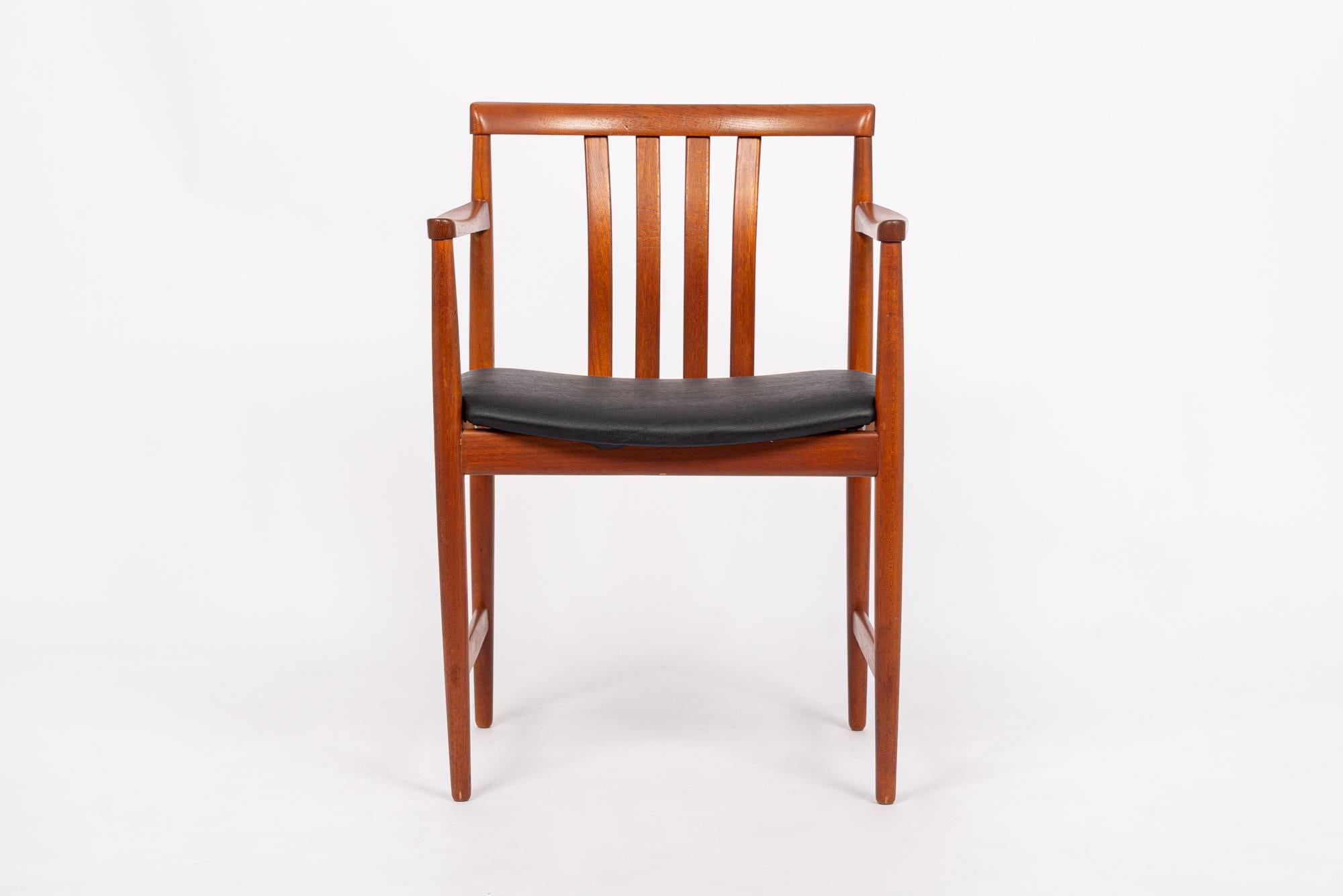 Norwegian Mid Century Modern Teak Wood Arm Chair by Westnofa