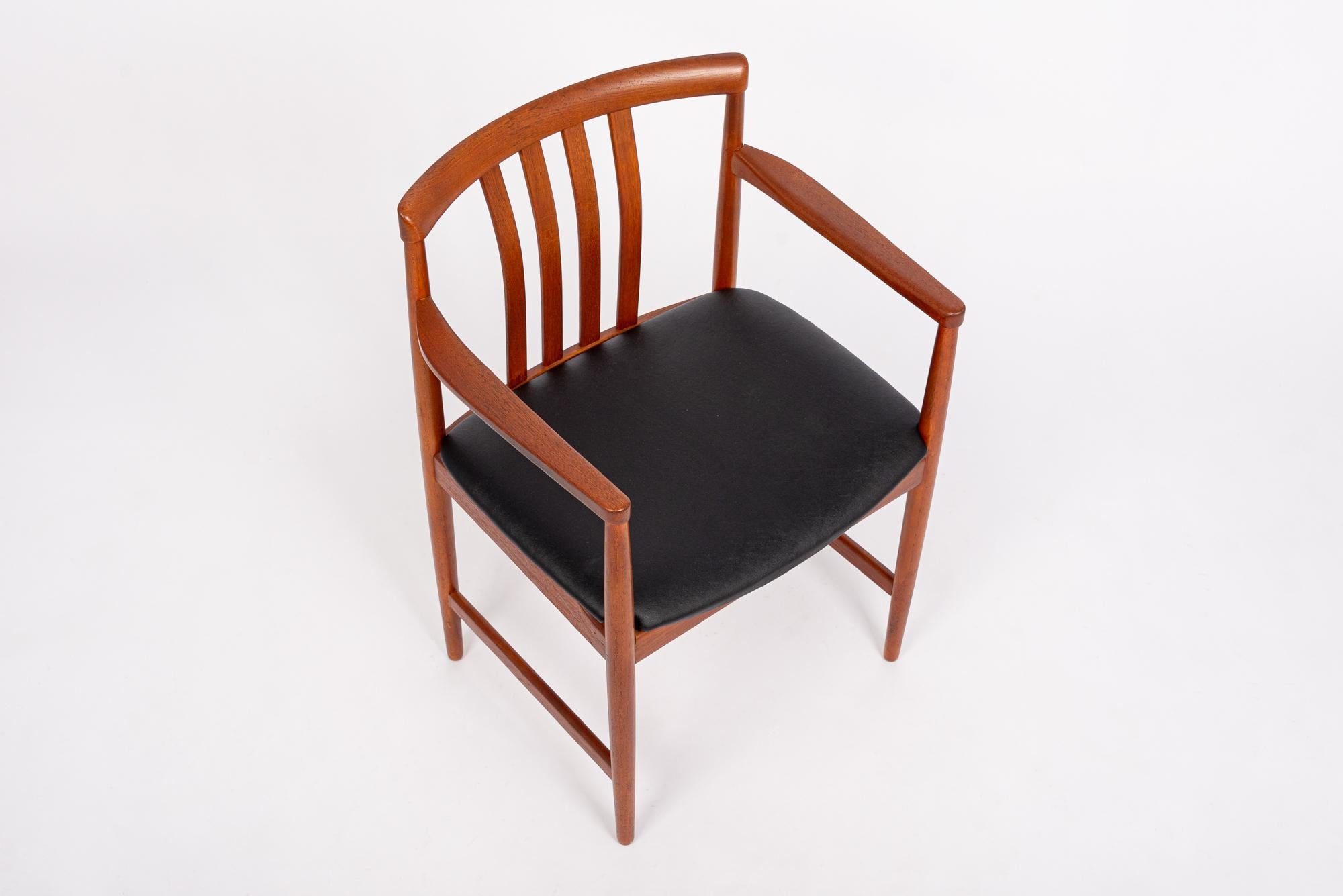 Fabric Mid Century Modern Teak Wood Arm Chair by Westnofa