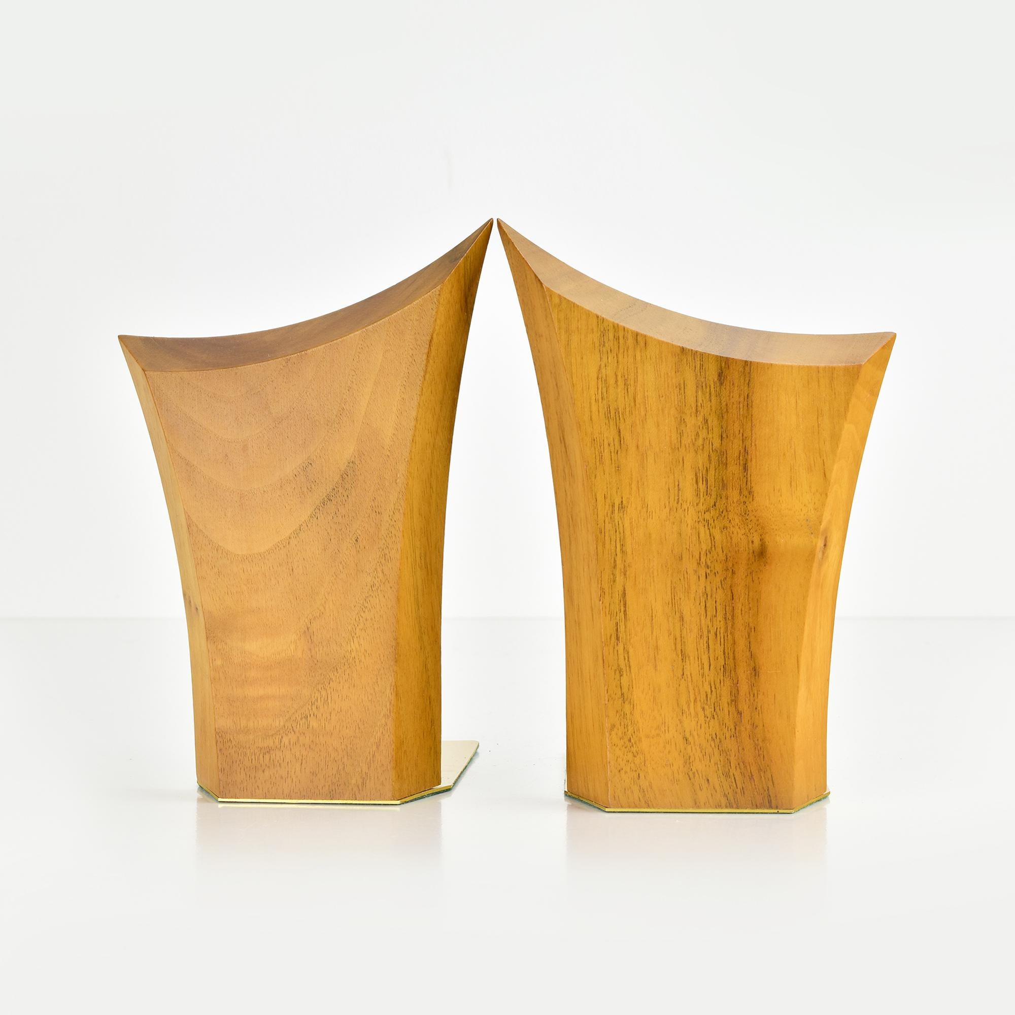 Scandinavian Modern Mid-Century Modern Teak Wood Bookends, Danish Abstract Brutalist Design For Sale