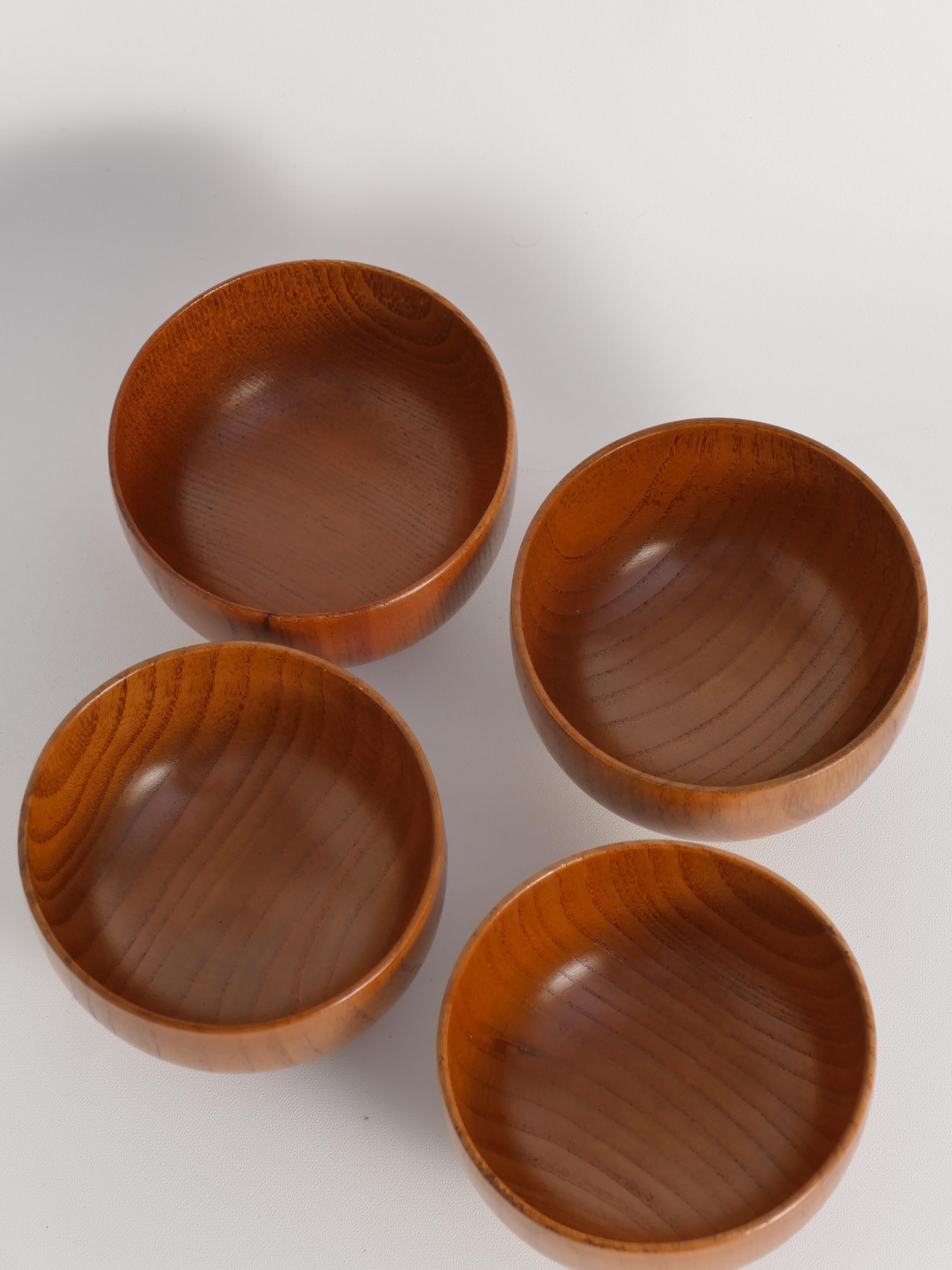 Ciotole in Wood Wood, Svezia, set di 4 pezzi in vendita 4