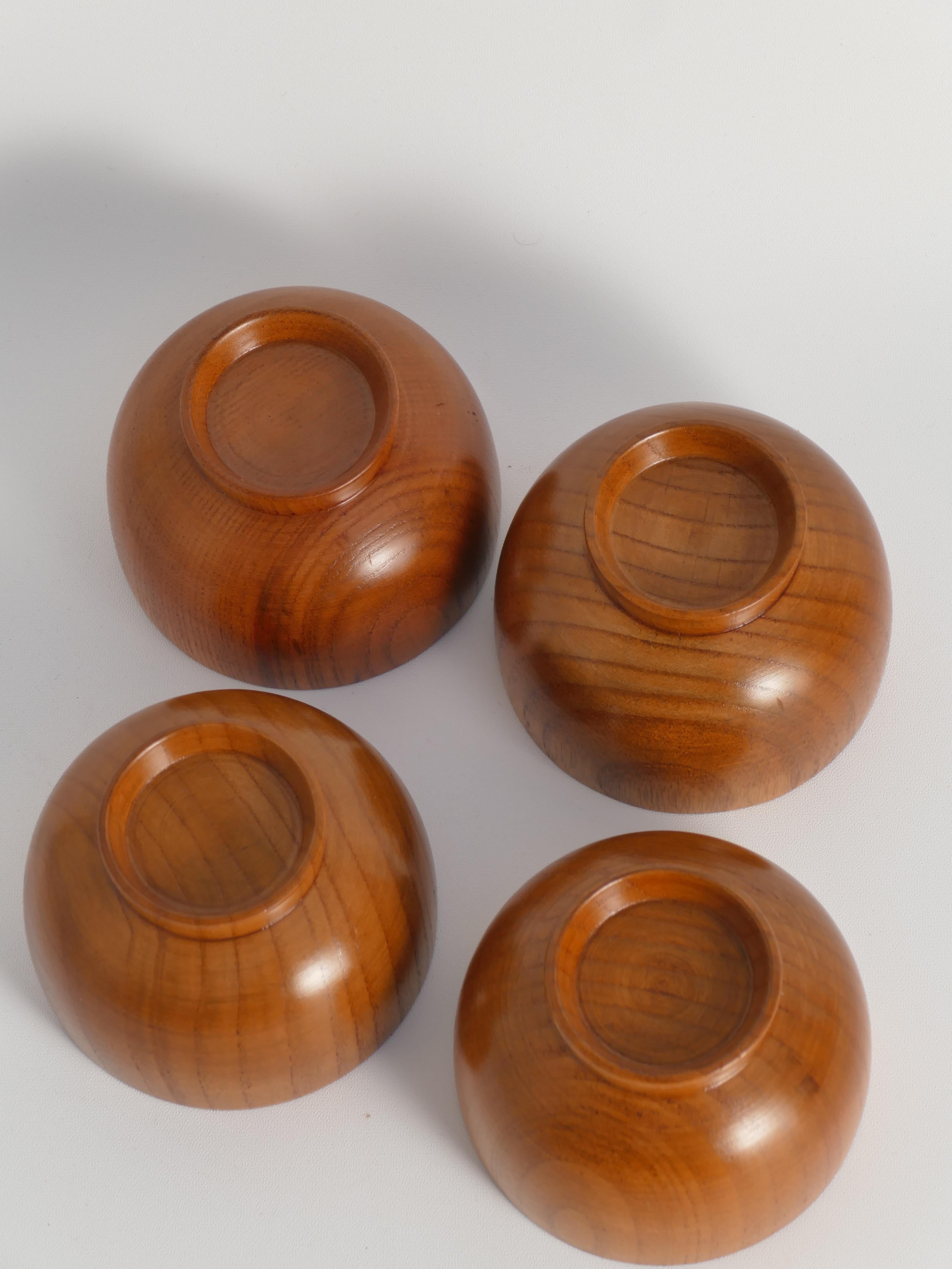 Ciotole in Wood Wood, Svezia, set di 4 pezzi in vendita 5