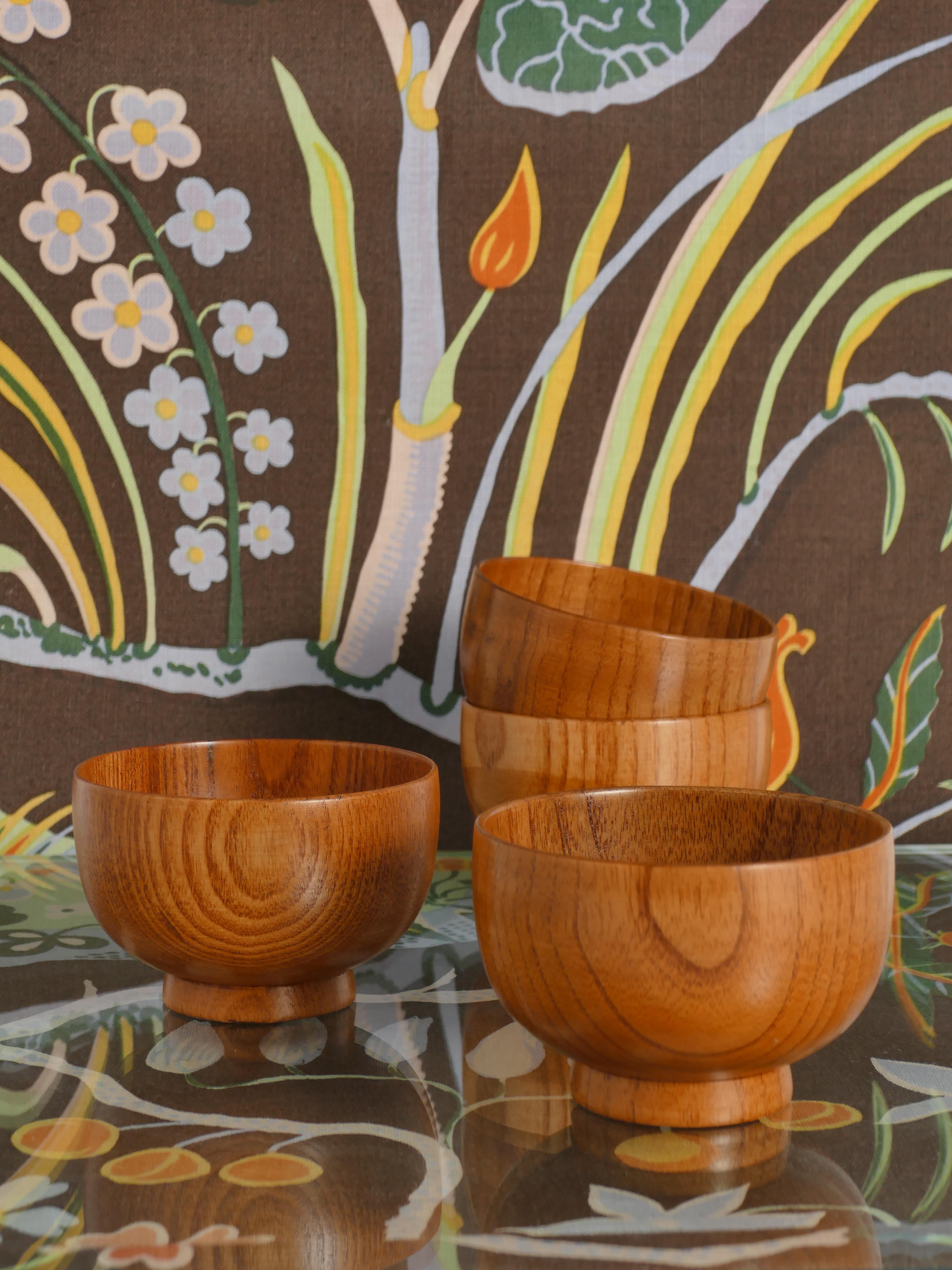 XX secolo Ciotole in Wood Wood, Svezia, set di 4 pezzi in vendita