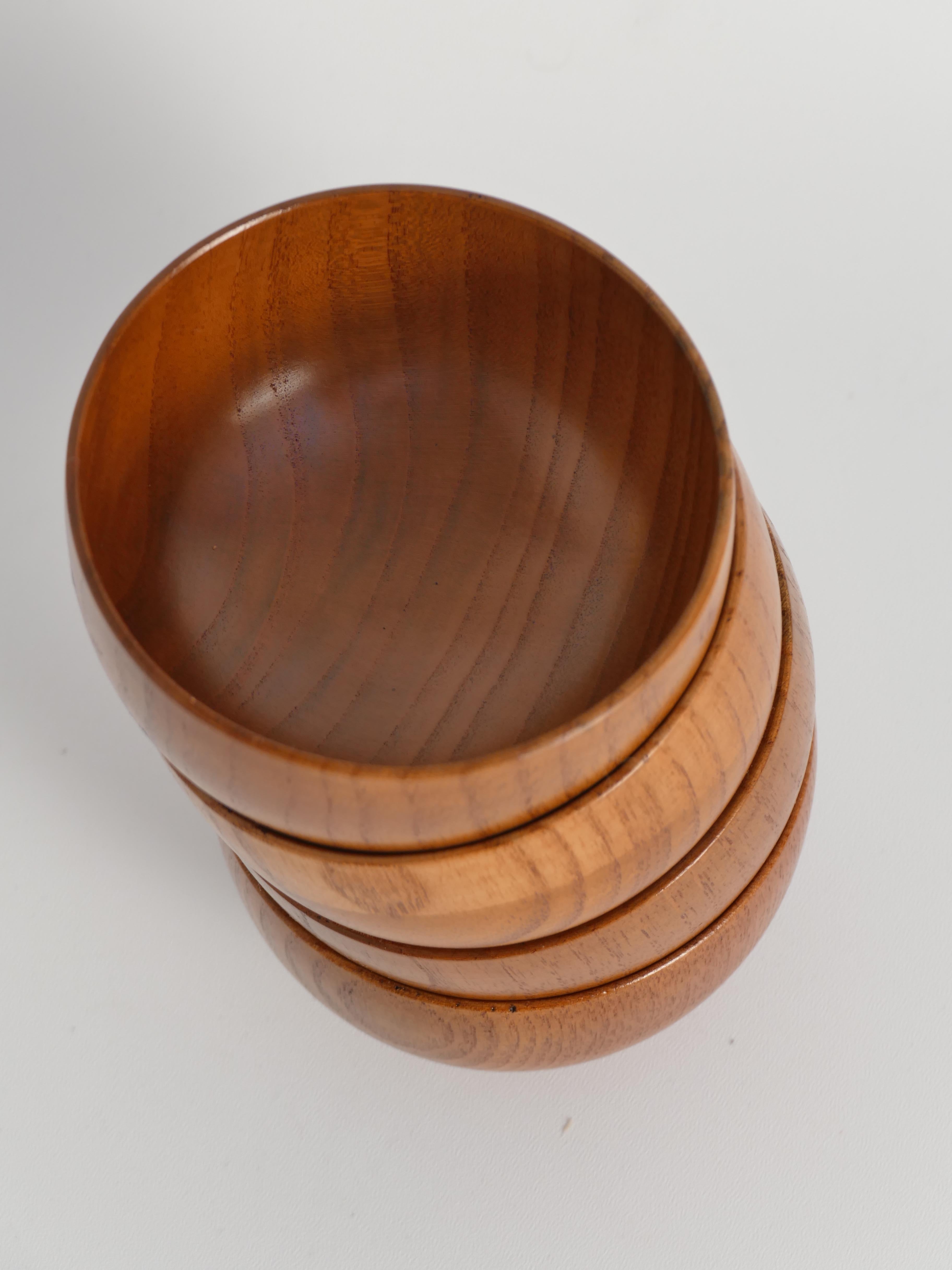 Ciotole in Wood Wood, Svezia, set di 4 pezzi in vendita 2