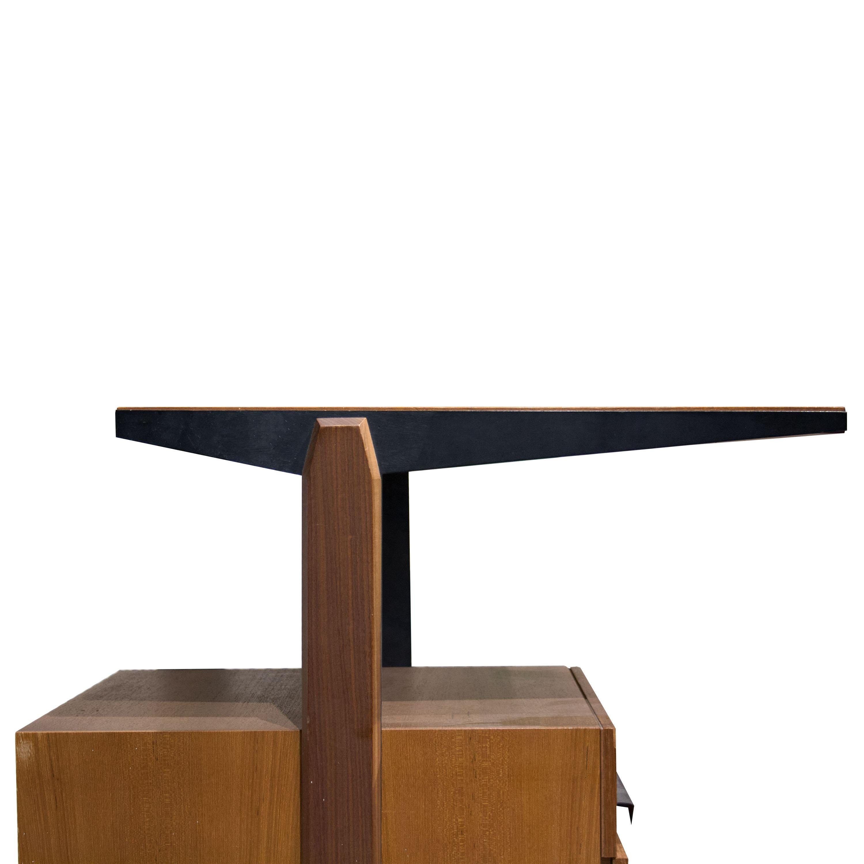 Mid-Century Modern Teak Wood Desk, Italy, 1950 In Good Condition In Madrid, ES