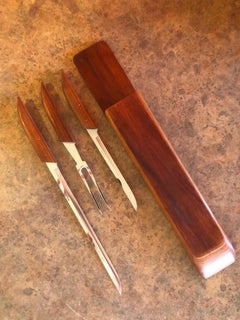 Set Gourmet Carver en bois de teck Modernity par Shur Edge Cutlery