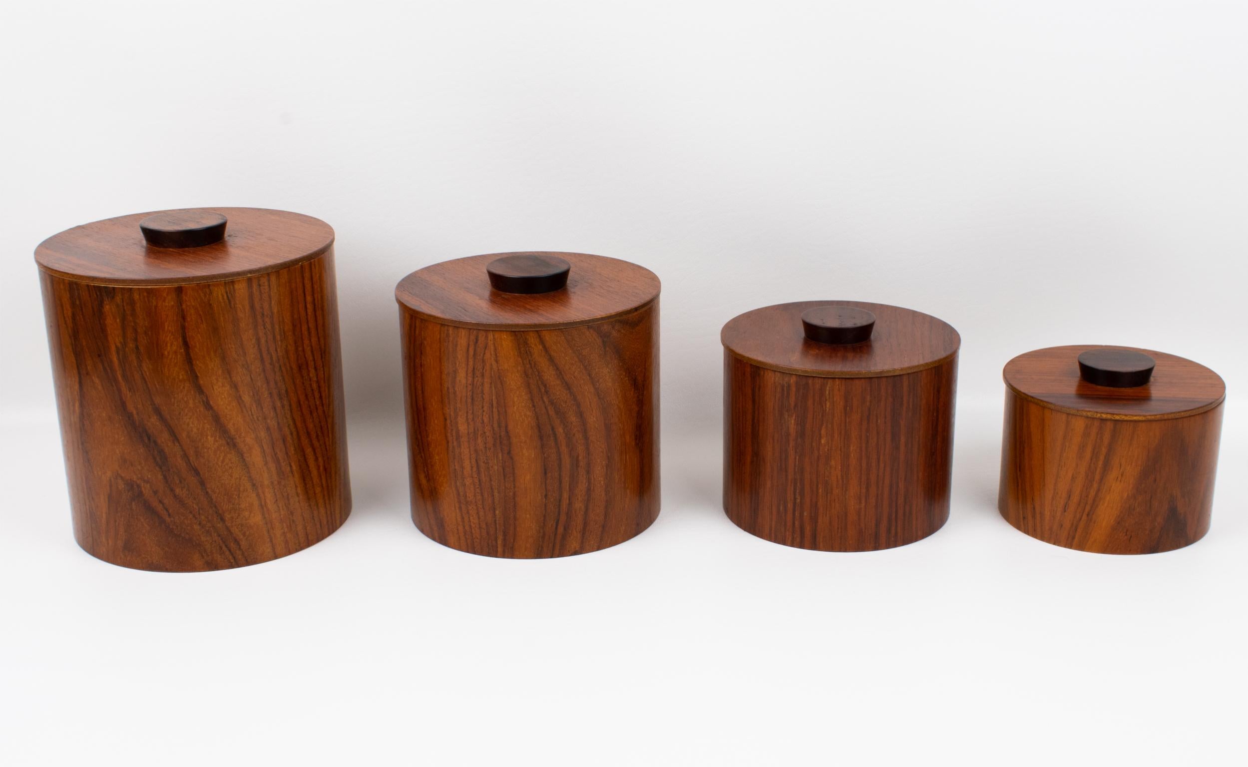 vintage wooden canister set