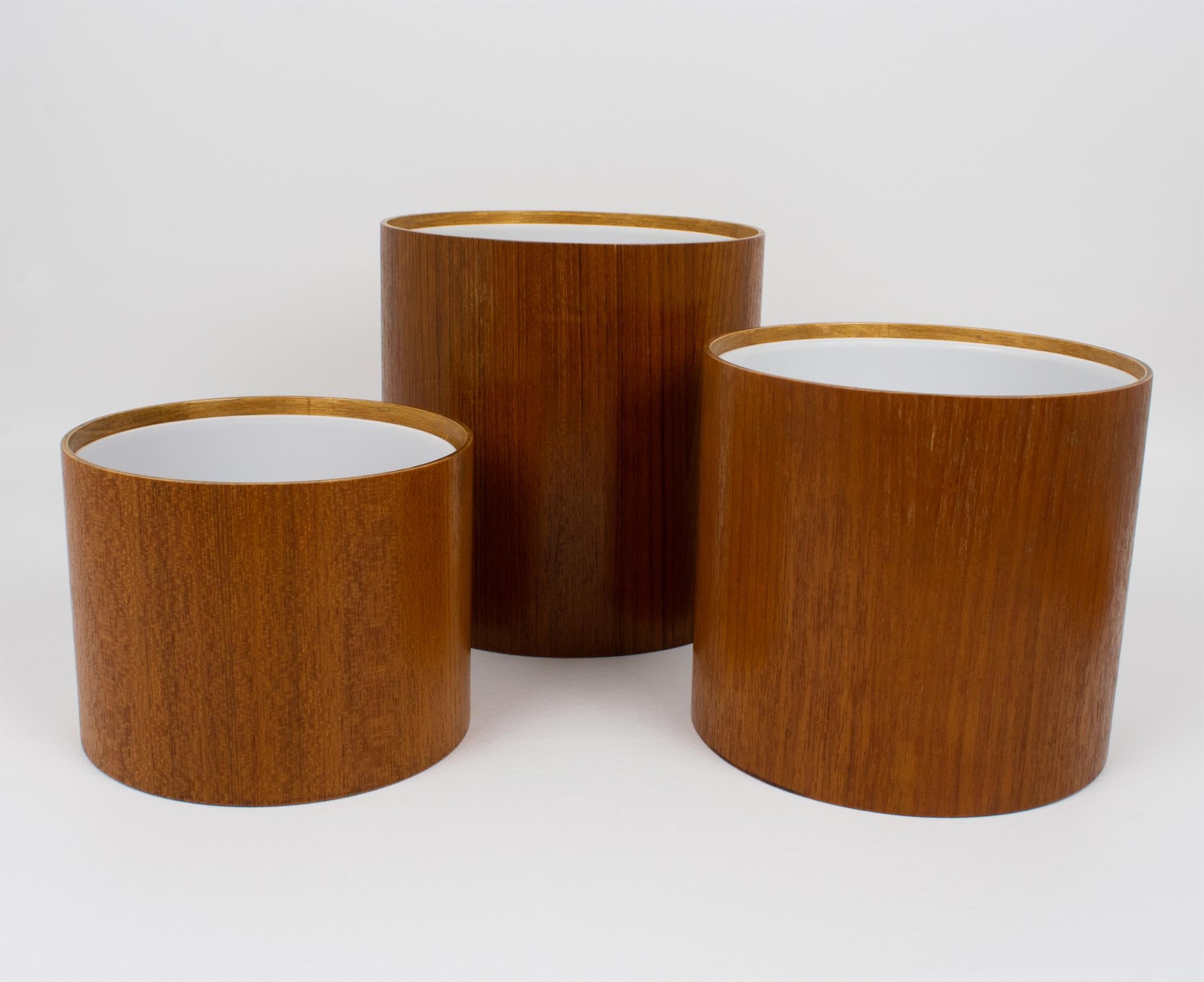 Mid-20th Century Mid-Century Modern Teak Wood Kitchen Canisters Boxes Jars Set, 1960s