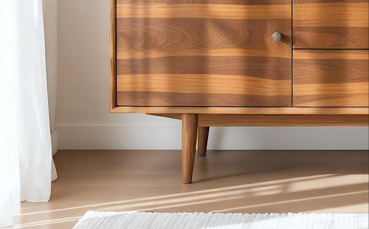Indian Mid-Century Modern Teak Wood Media Credenza/ Media Console by Artisanal For Sale