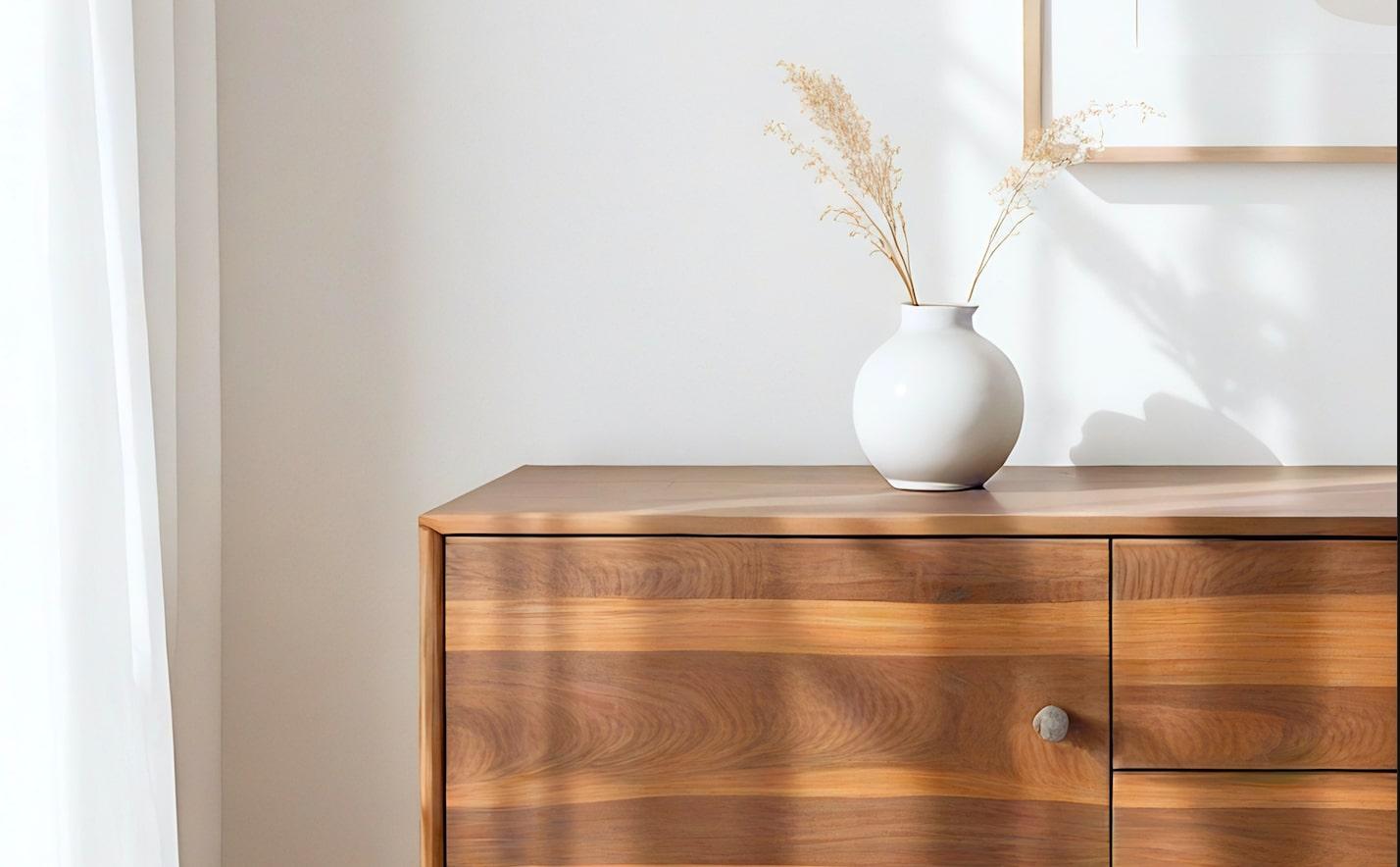 Hand-Crafted Mid-Century Modern Teak Wood Media Credenza/ Media Console by Artisanal For Sale