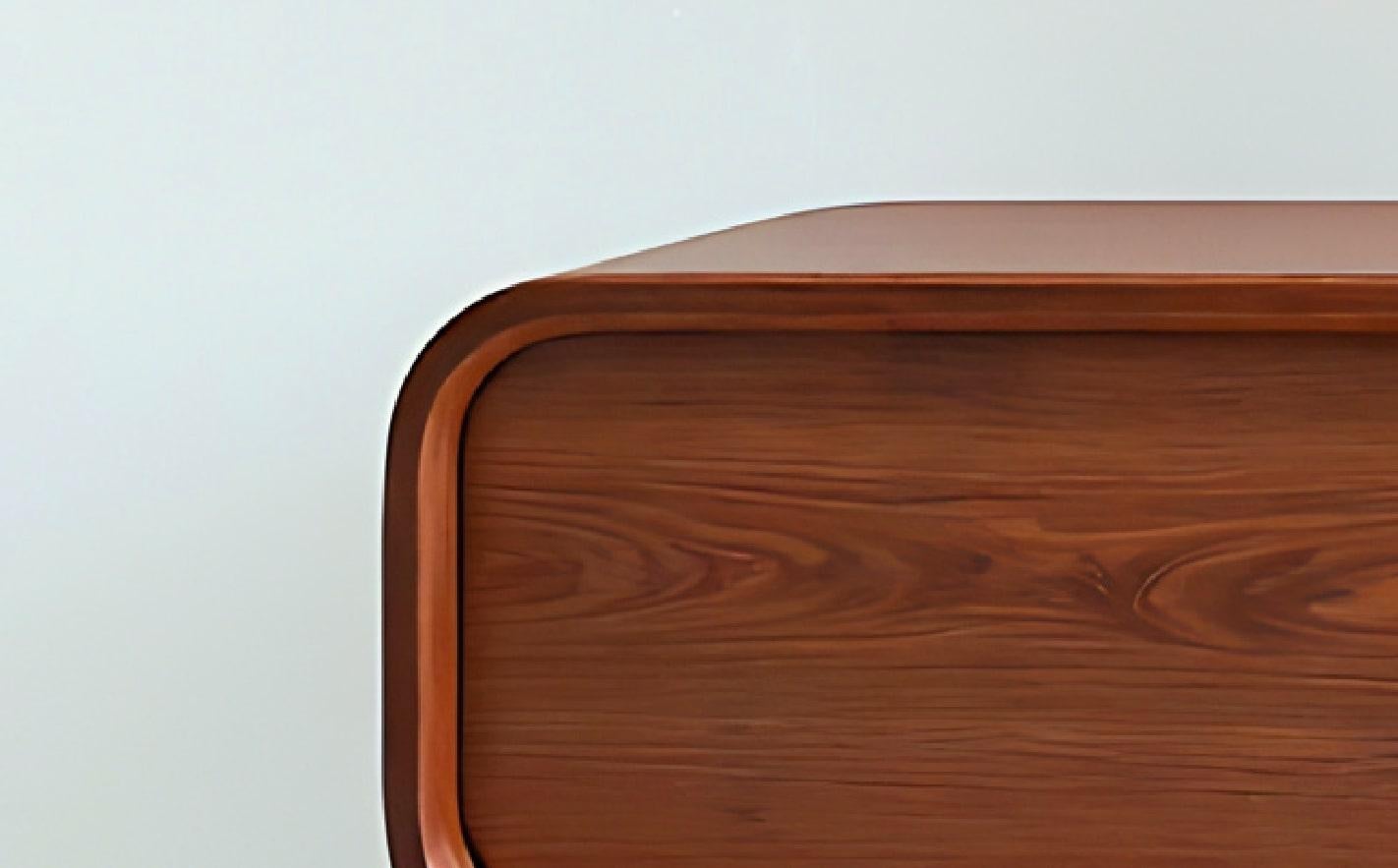 Moderne Mid-Century-Modern-Anrichte/Media-Konsole aus Teakholz von Artisanal (Handgefertigt) im Angebot